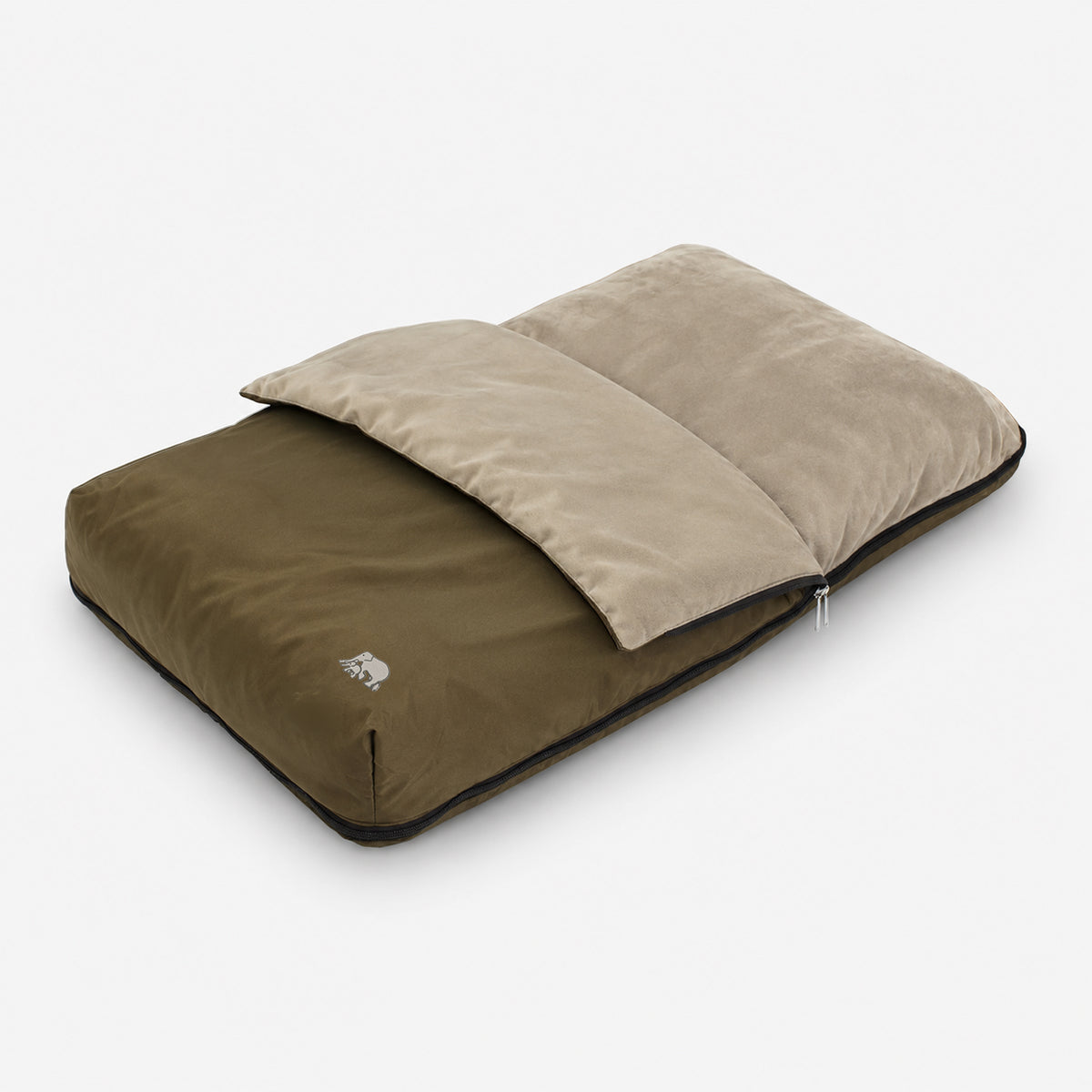 DERYAN AirTraveller Vliegtuigbedje - Reiskussen met matras - compact opgevouwen - Brown