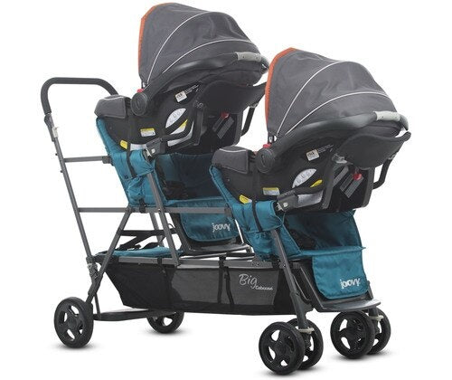 Joovy Big Caboose Graphite - Triple Kinderwagen - drie kinderen wandelwagen - turquoise (Outlet)