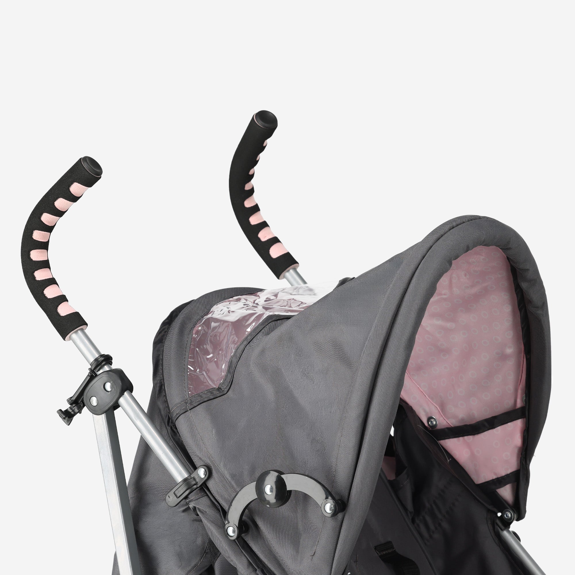 Asalvo Buggy - Paraplu Buggy - Compact Inklapbaar - Grijs/Roze