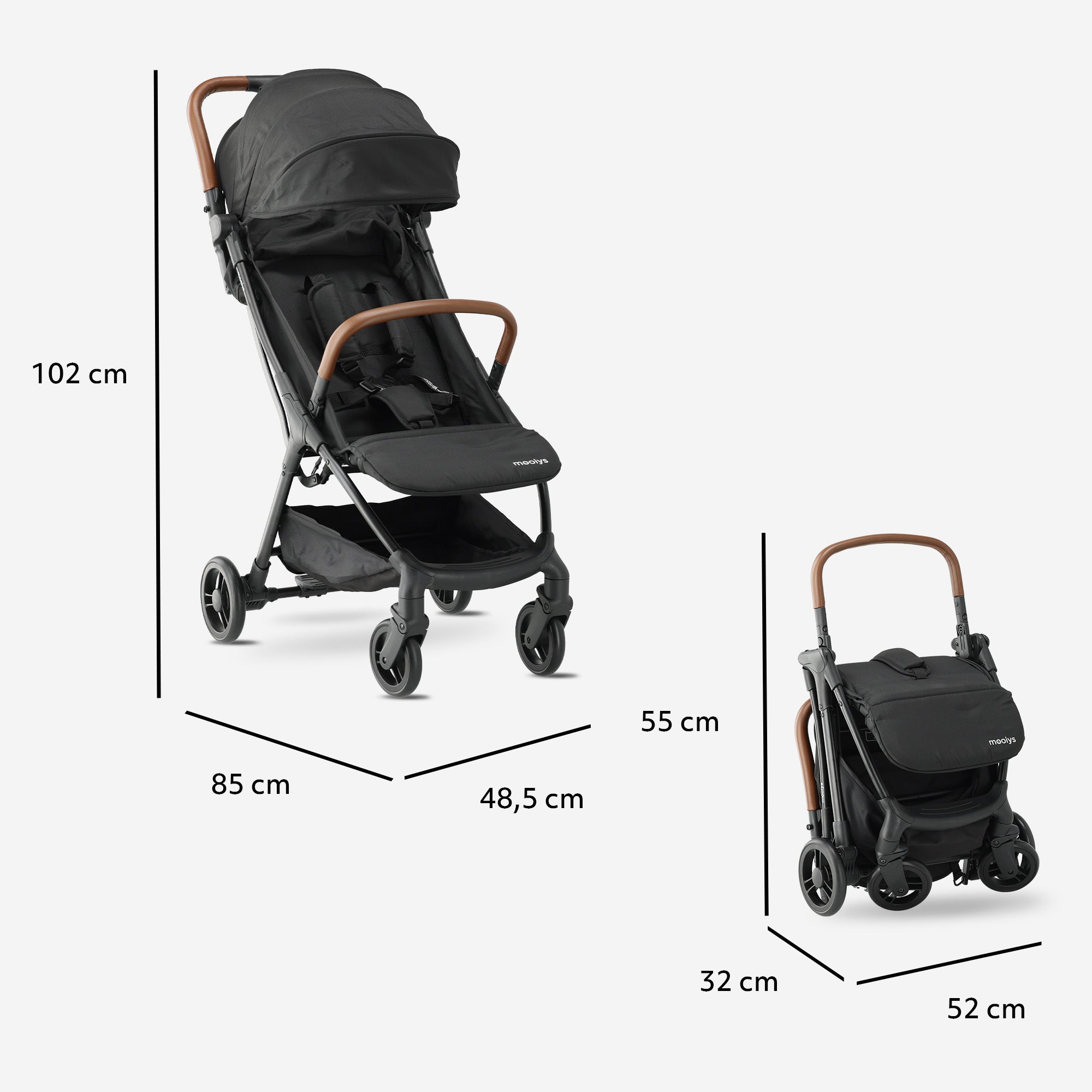 Mooiys Ash Buggy - Compacte buggy - Zwart
