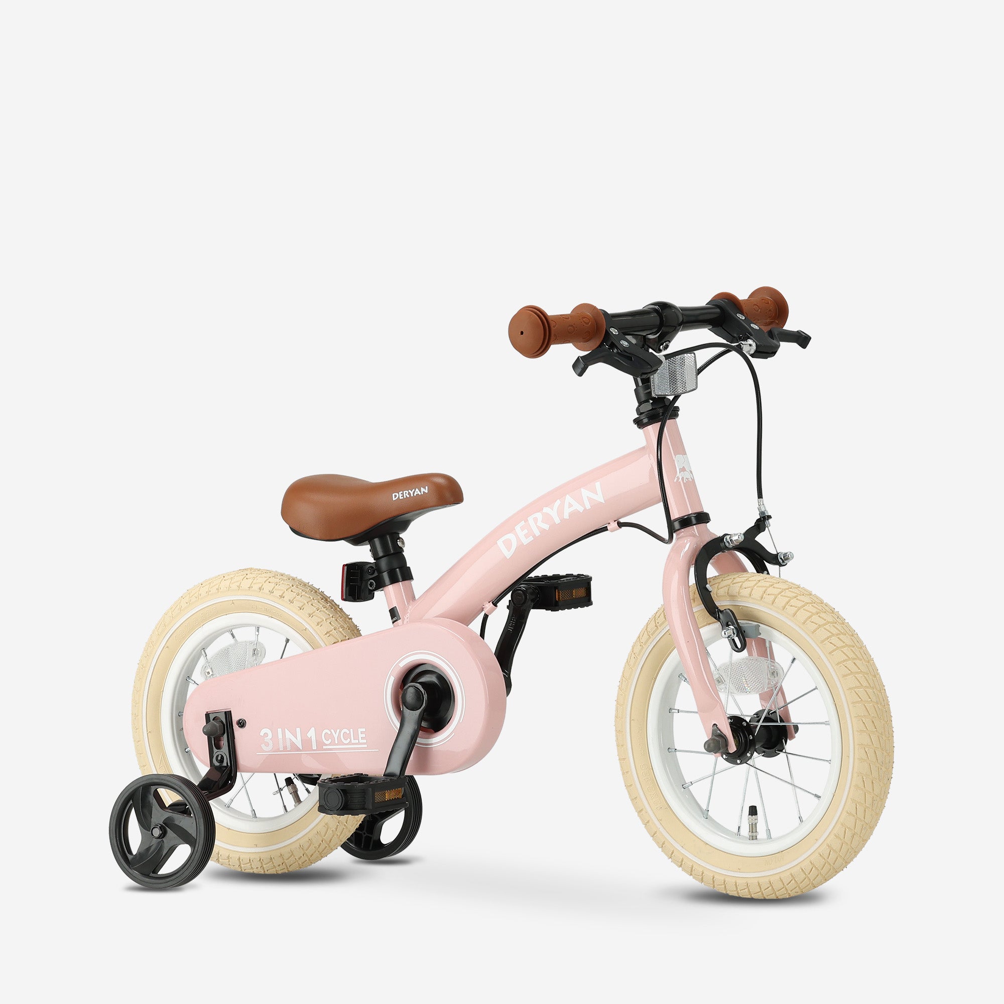 Vélo enfant de luxe 12 pouces - 3 en 1 - vélo de marche Rose