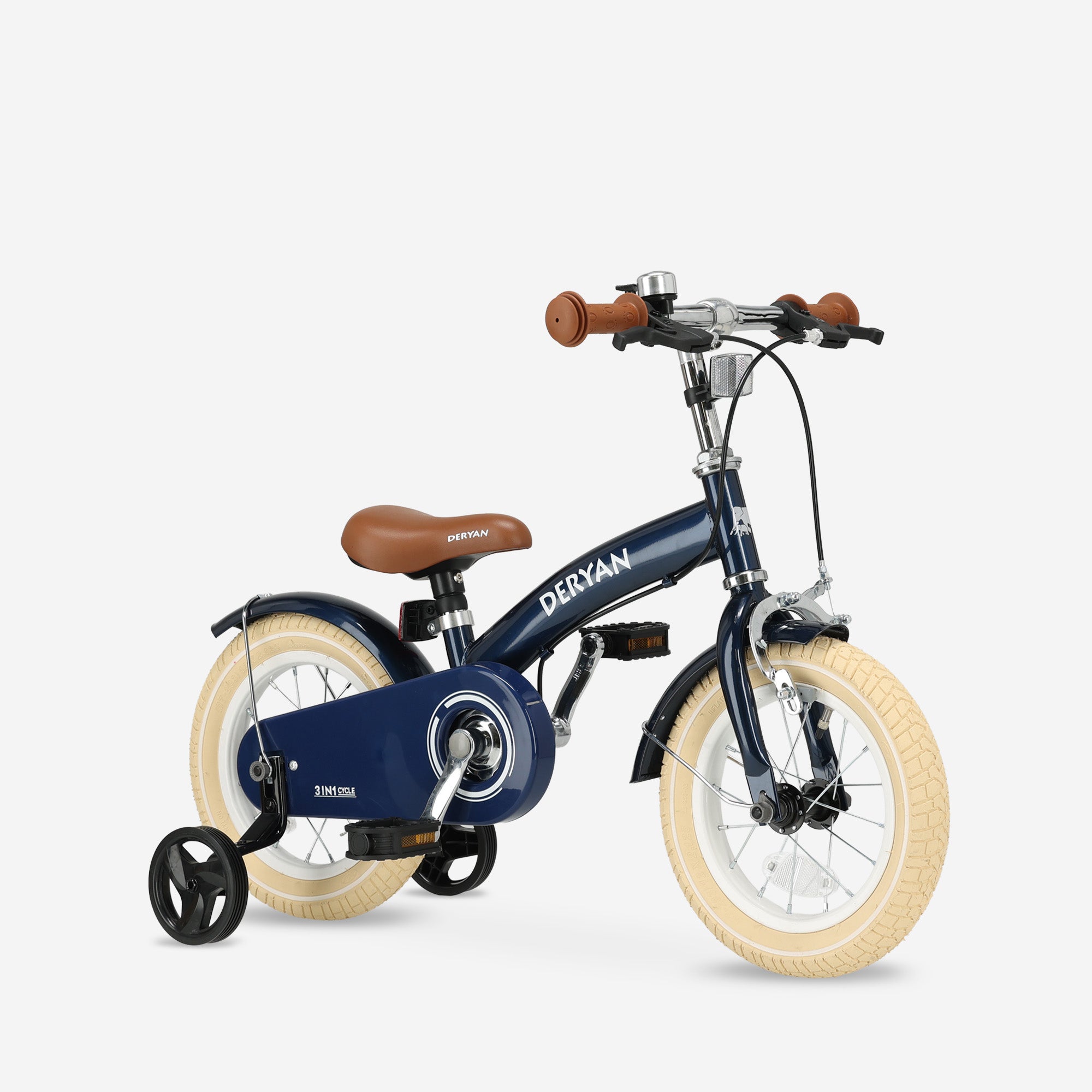 Deryan Kinderfahrrad 12 Zoll – 3-in-1 – Laufrad Blau
