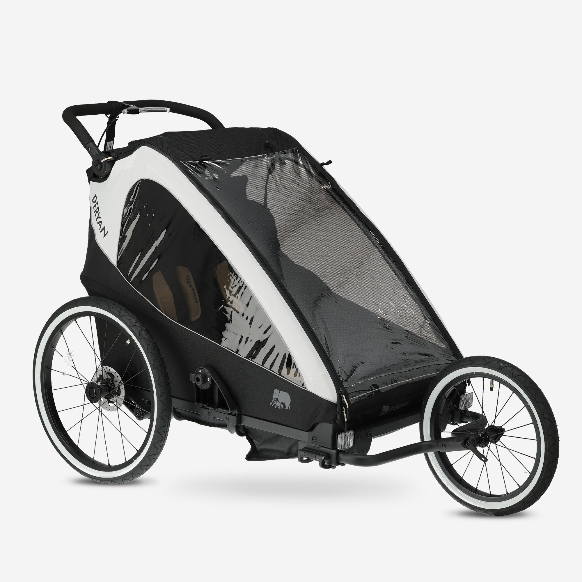 Luxe Fietskar V2 - Wandelwagen - Hardloopkinderwagen Cream