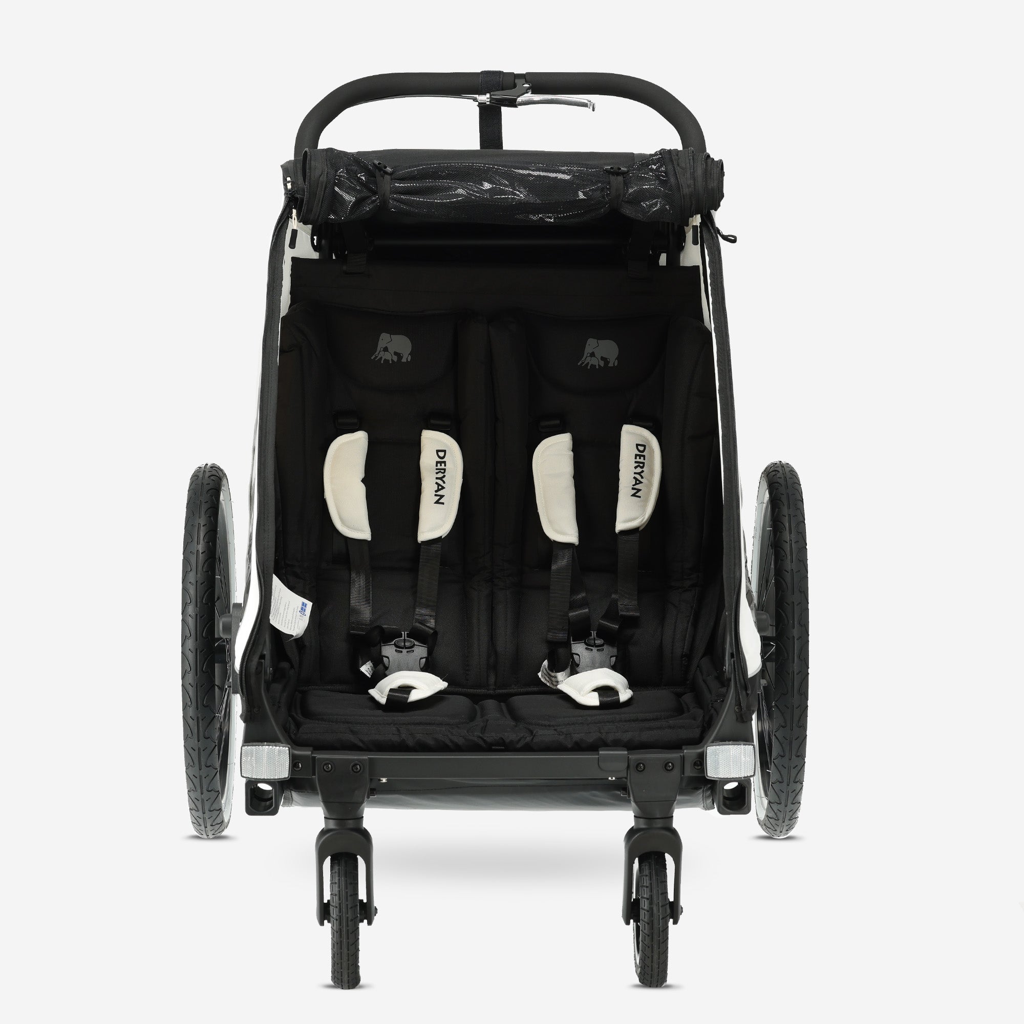 Luxe Fietskar V2 - Wandelwagen - Hardloopkinderwagen Cream