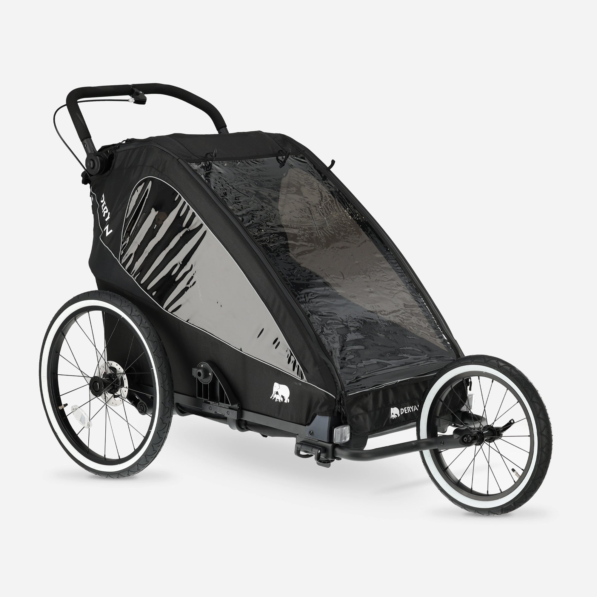 Luxe Fietskar V2 - Wandelwagen - Hardloopkinderwagen Zwart