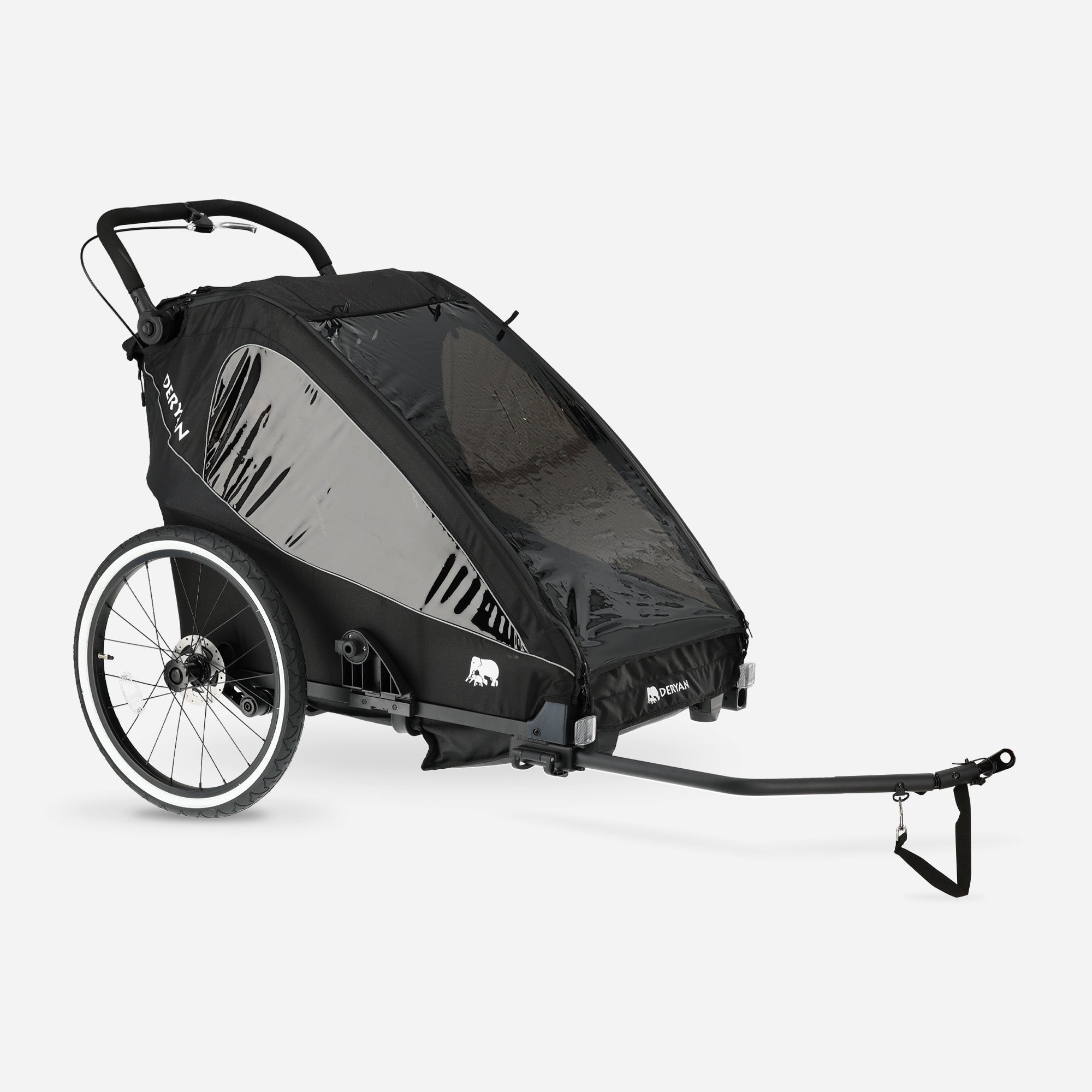 Luxe Fietskar V2 - Wandelwagen - Hardloopkinderwagen Zwart