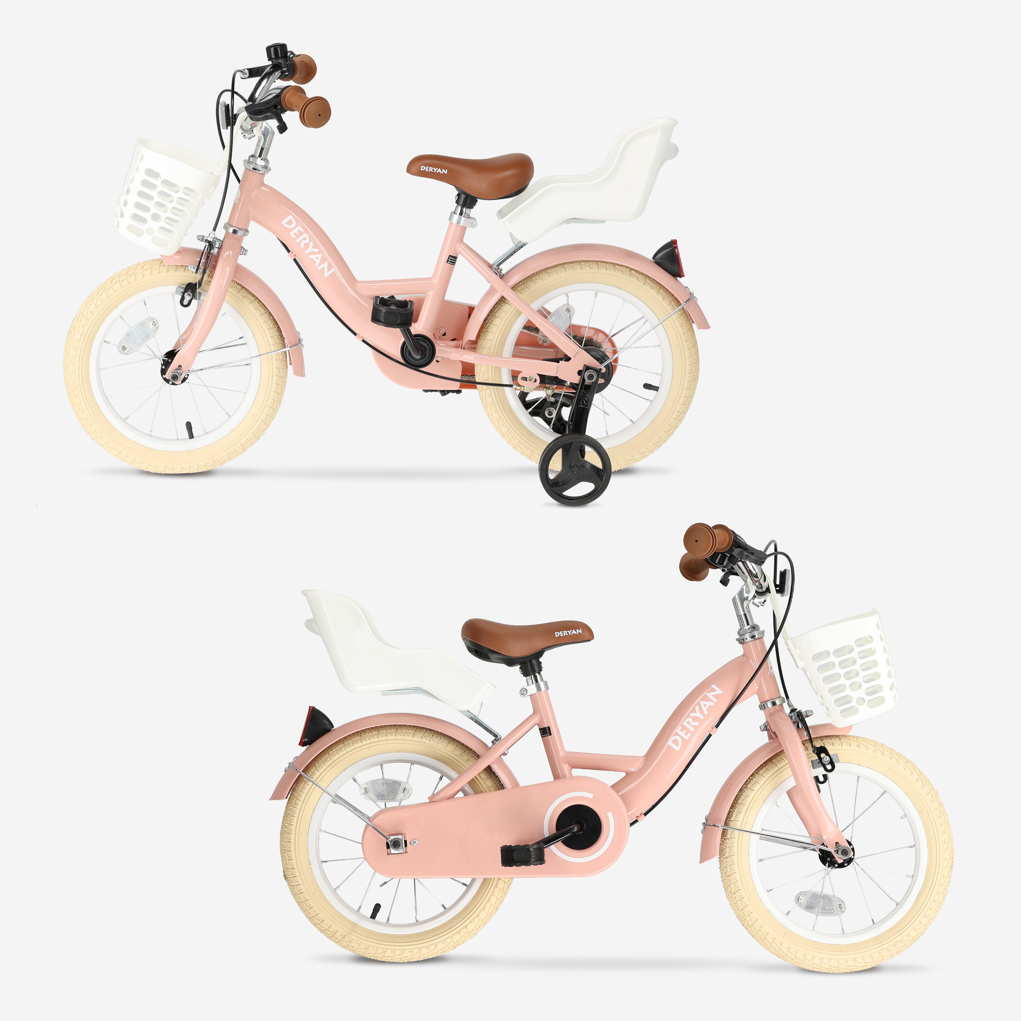 Zoey kinderfiets met mandje 12 inch - Roze