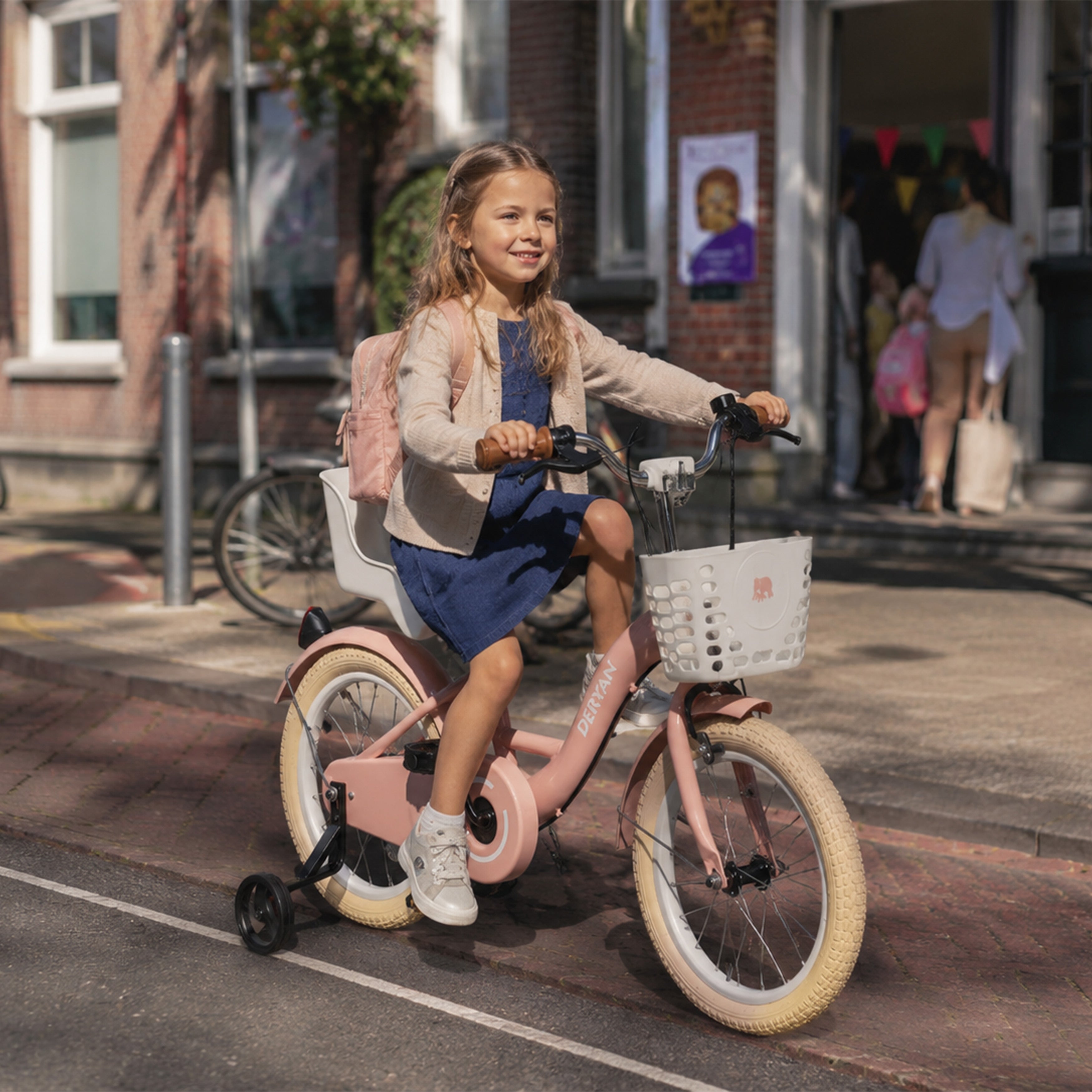 Zoey kinderfiets met mandje 16 inch - Roze