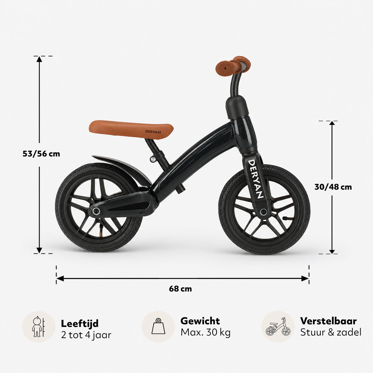 Luxe Loopfiets 10 inch - Zwart