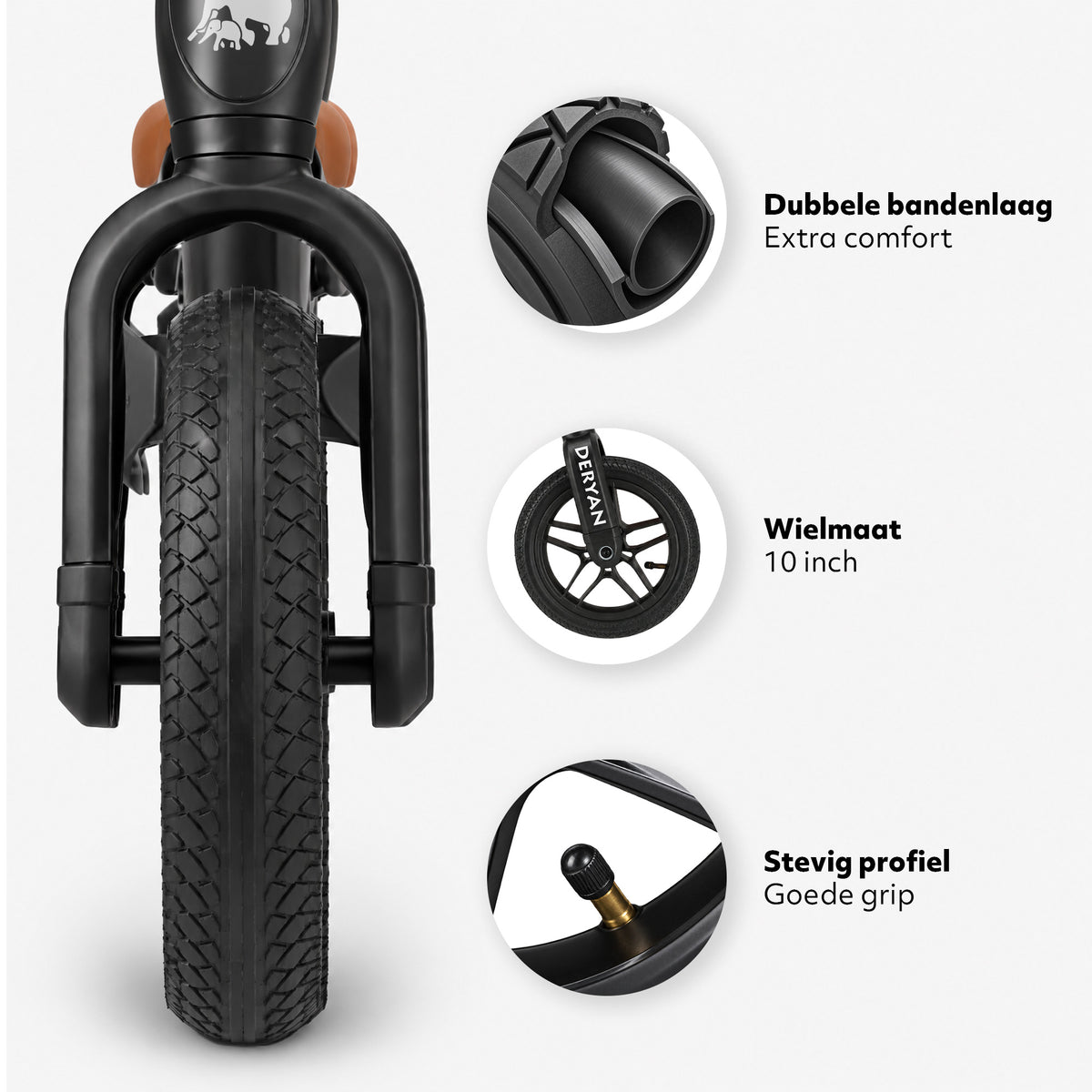 Luxe Loopfiets 10 inch - Zwart