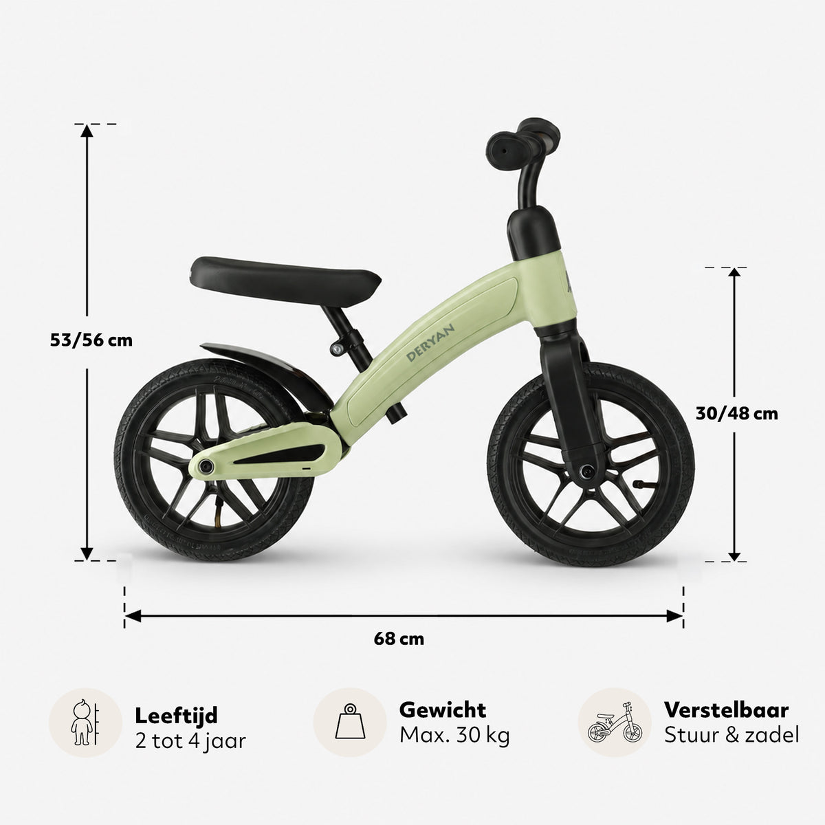 Luxe Loopfiets 10 inch - Groen