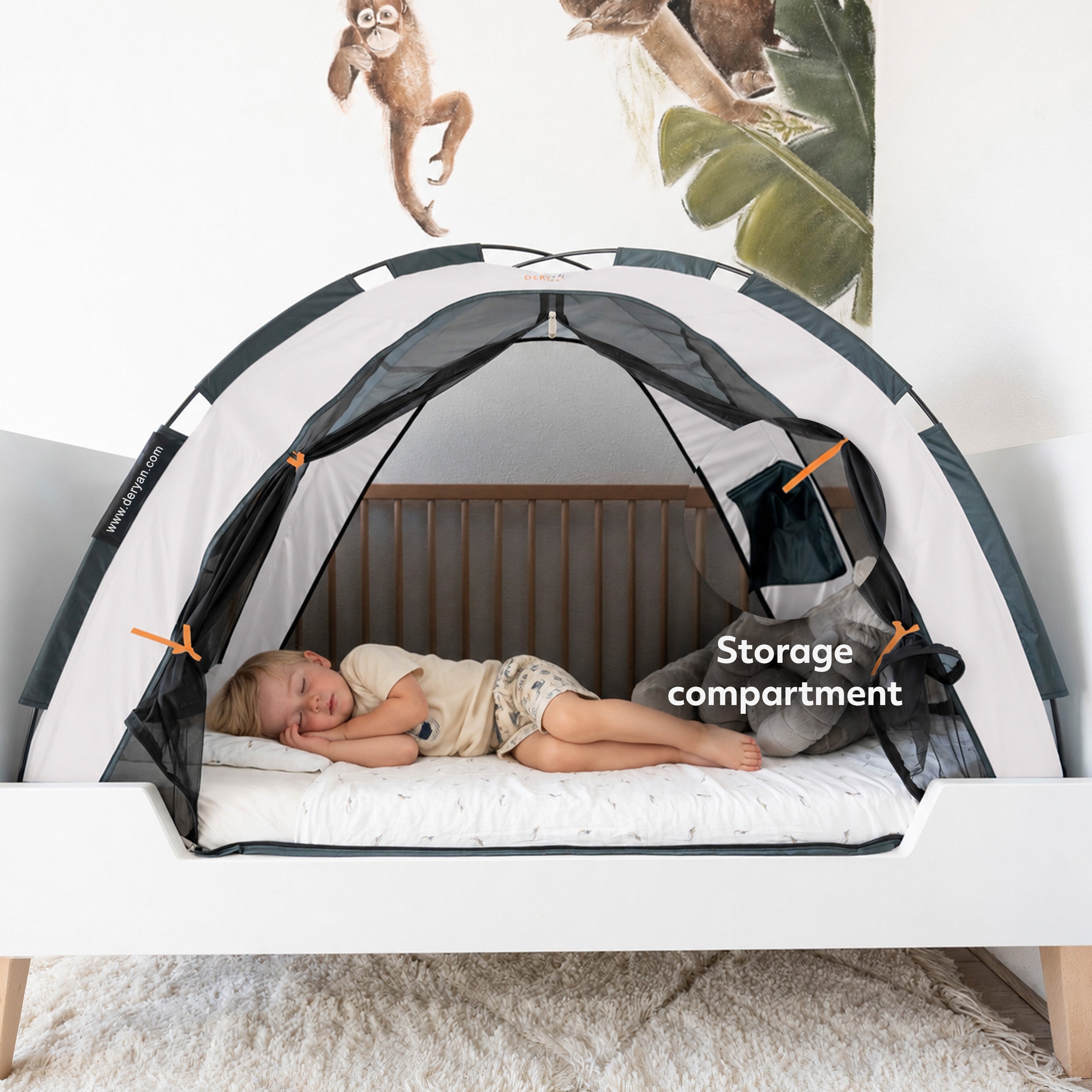 Bedtent Klamboe Cream - 200x90cm - Hoogste kwaliteit Muggennet