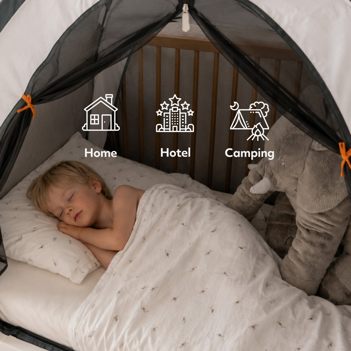 Bedtent Klamboe Cream - 200x90cm - Hoogste kwaliteit Muggennet