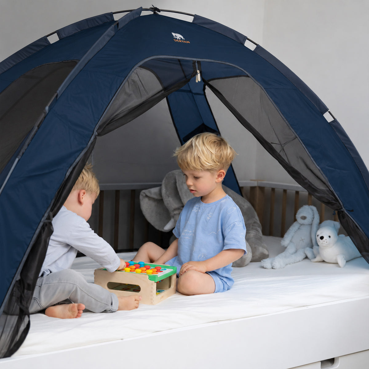 Bedtent Klamboe Navy - 200x90cm - Hoogste kwaliteit Muggennet