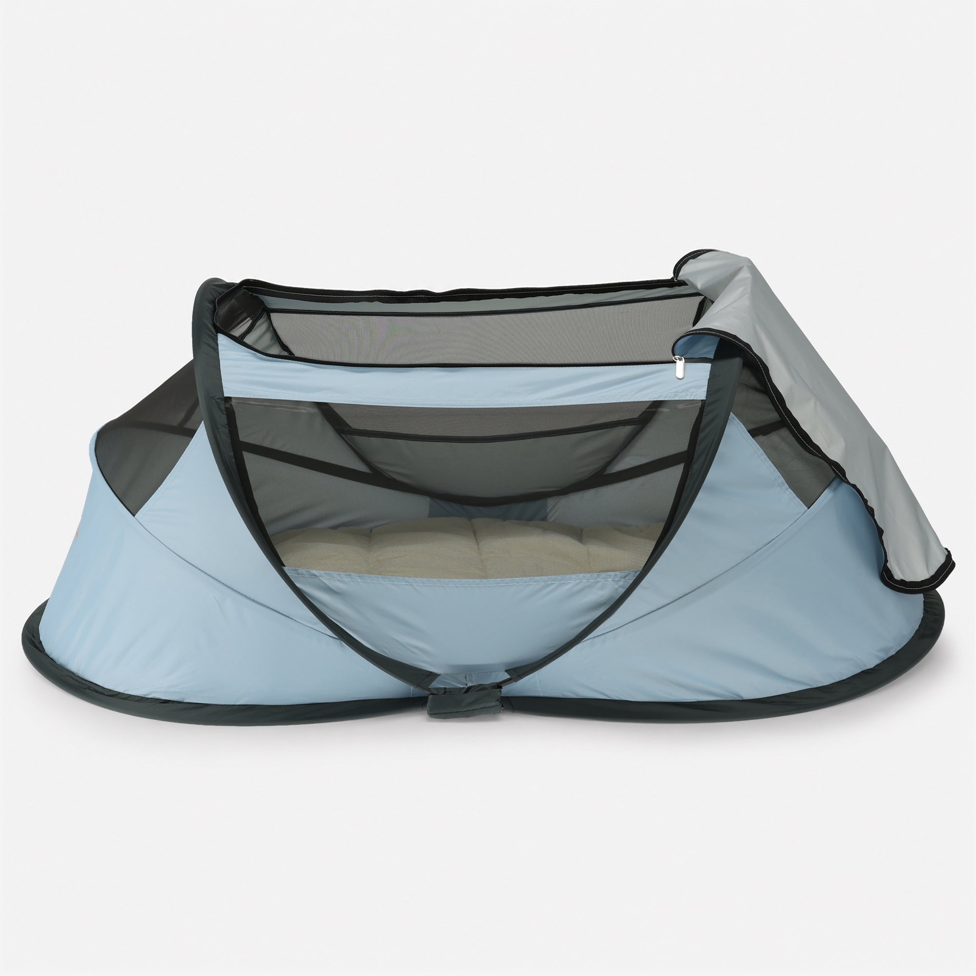 Tente pour bébé BabyBox + lit de camping + matelas - Bleu ciel