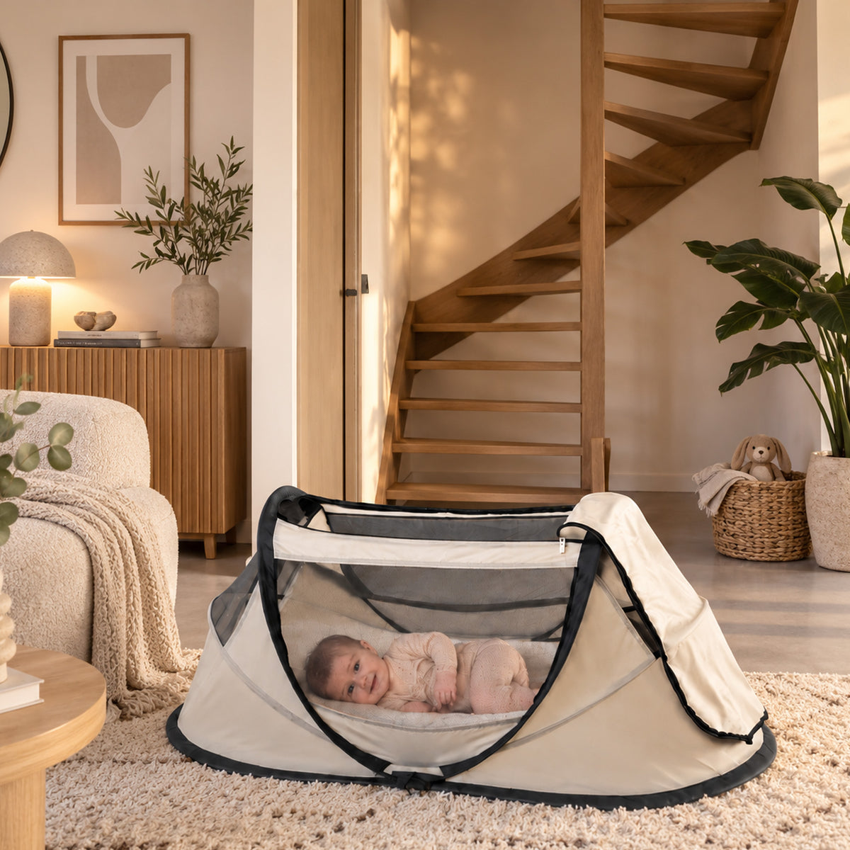 BabyBox baby tentje Campingbedje + matras - Cream