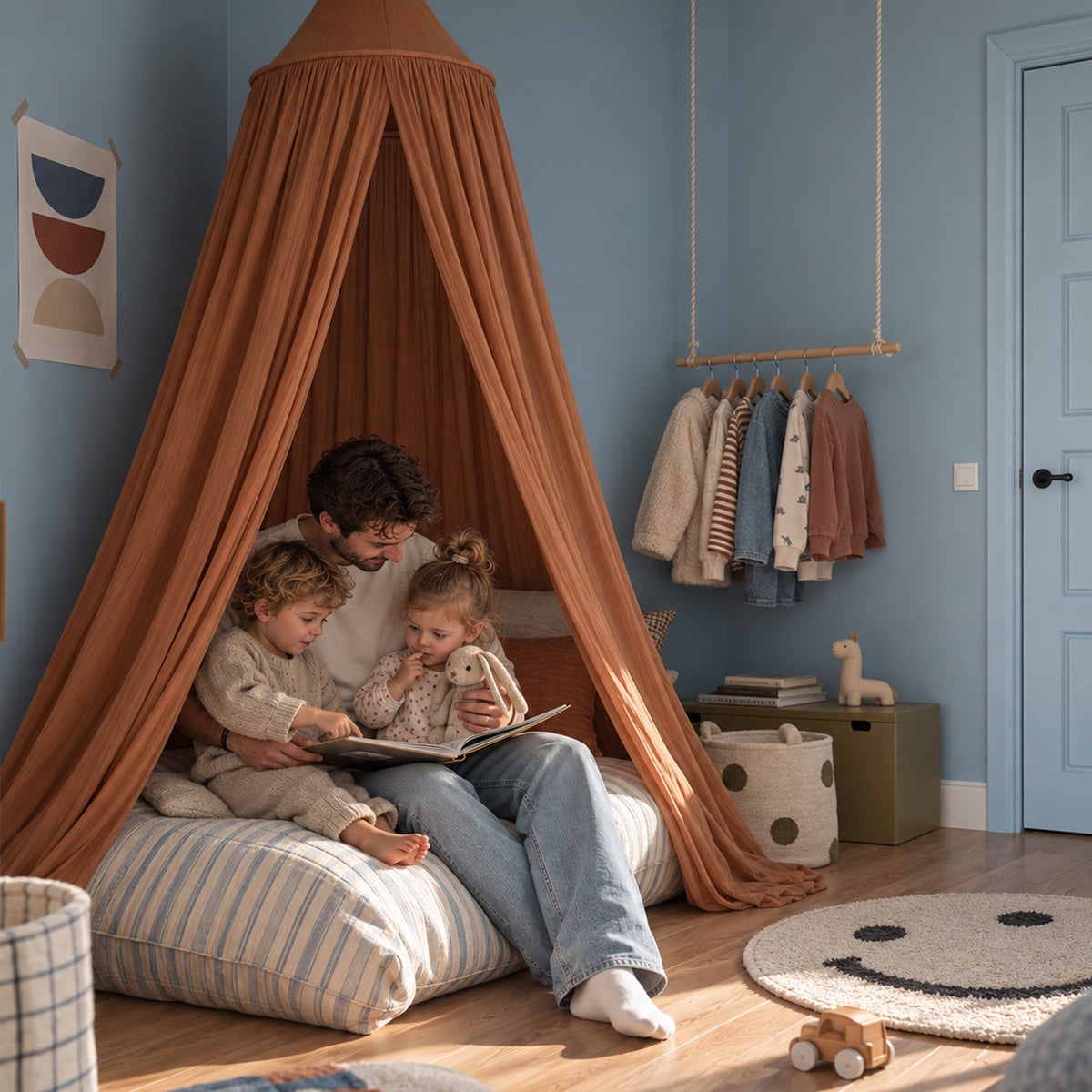 DERYAN Moustiquaire bébé Vintage 245cm - moustiquaire pour enfant - Canopy Caramel