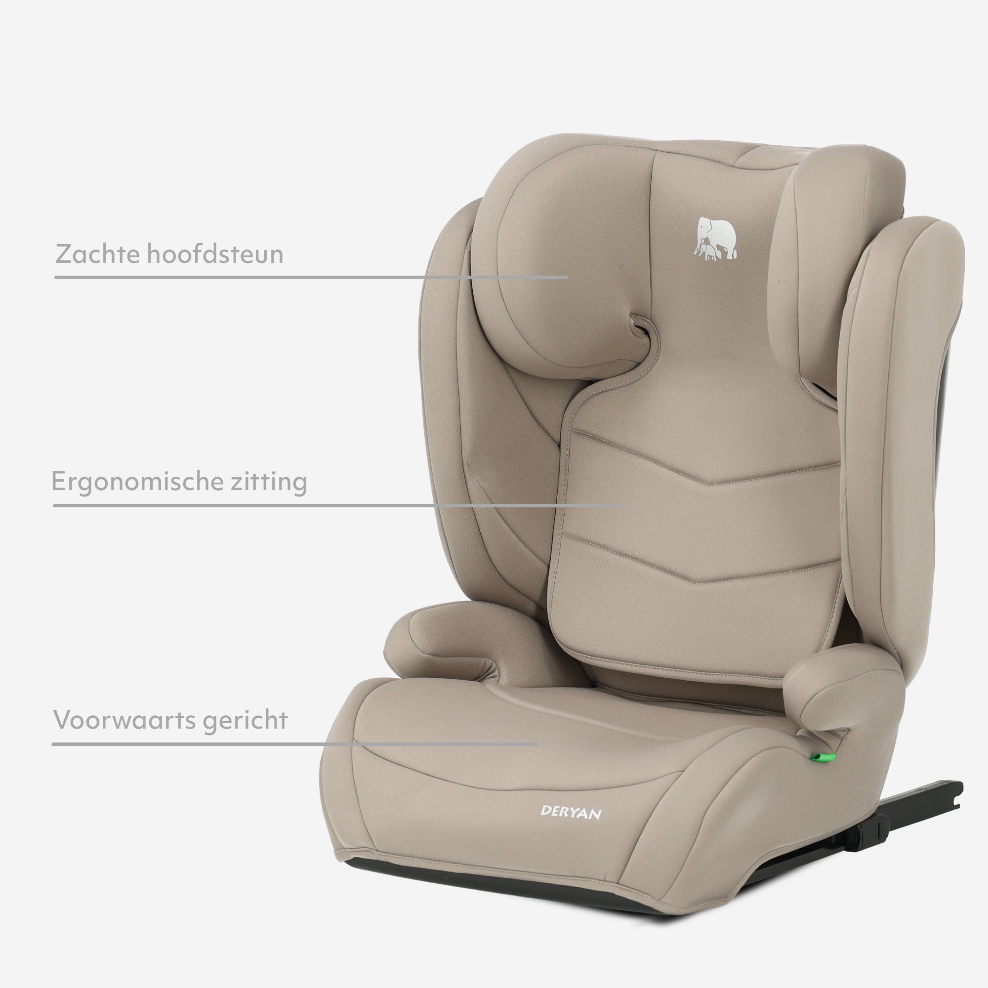 Charlie Luxe i-Size/isofix Autostoel Vanaf 3,5 jaar tot ca. 12 jaar - 100-150 cm - Nougat