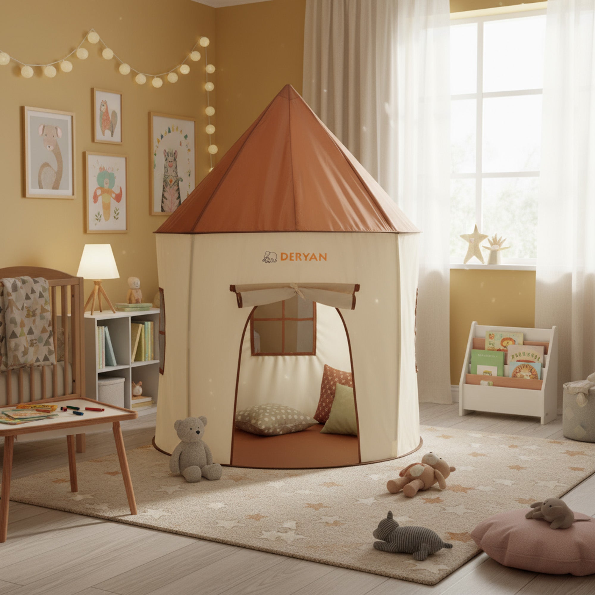 Deryan Speeltent Beige & Bruin