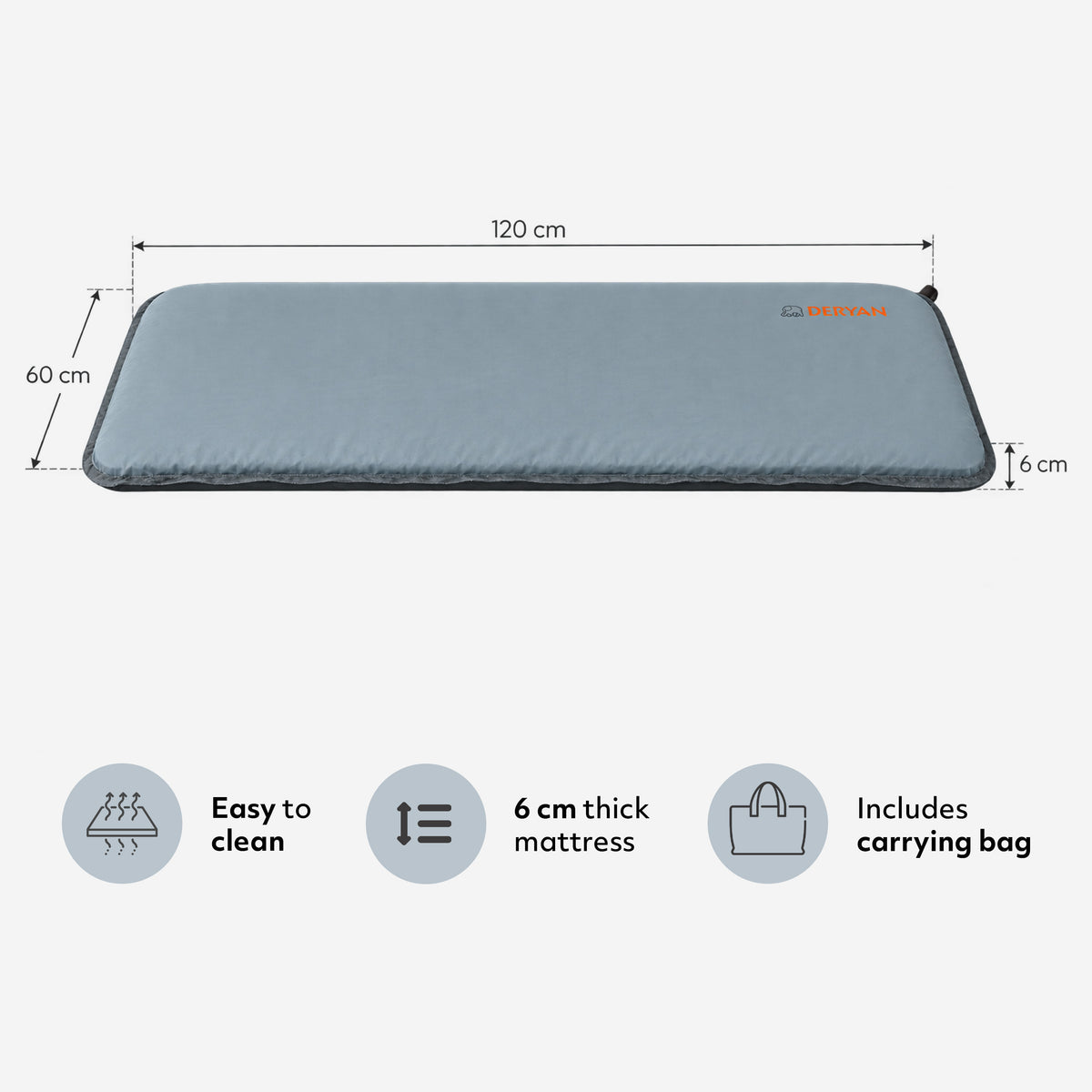 Zelfopblaasbaar campingbed matras - Grijs - 120x60 cm