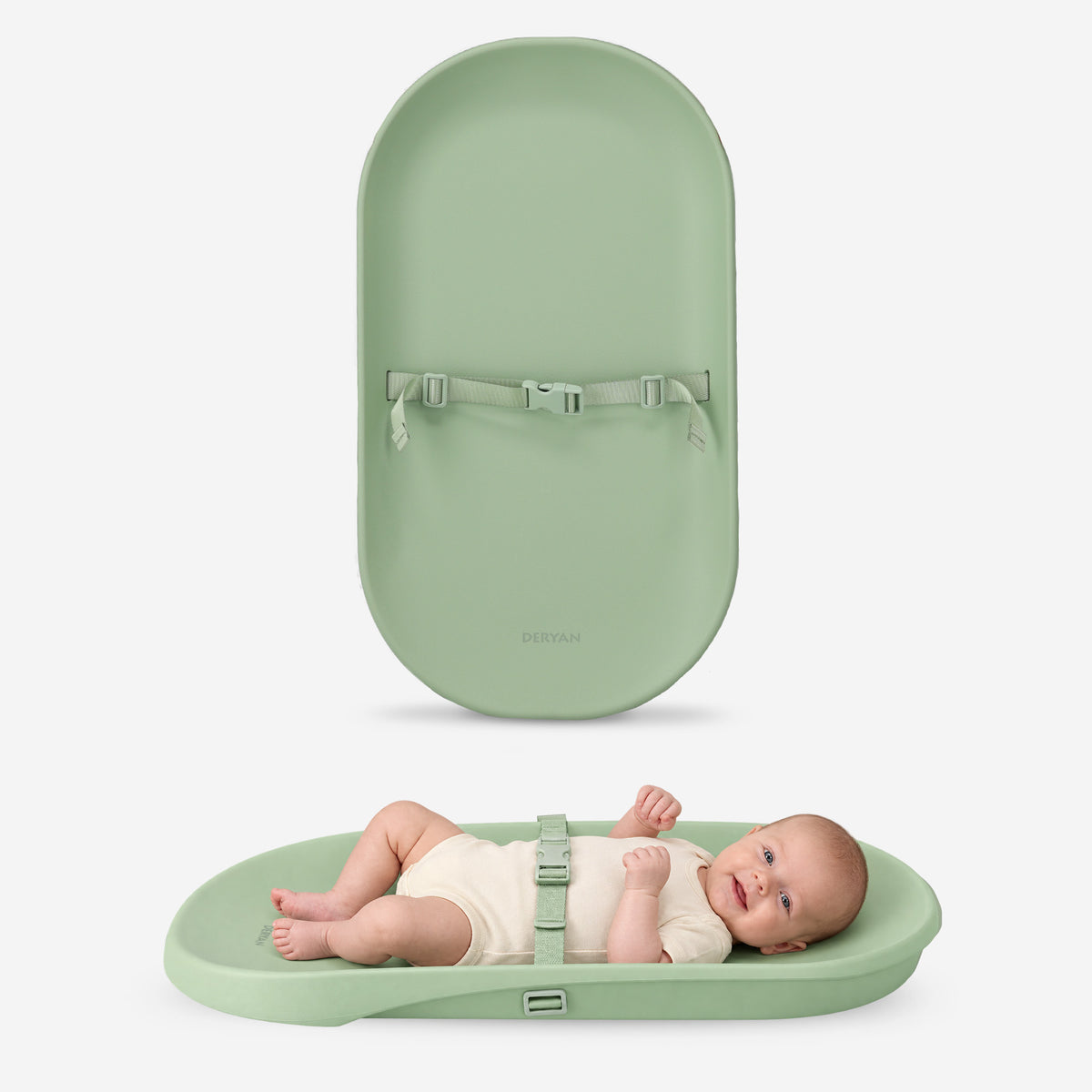 Waterdicht Verschoonkussen met Verhoogde Randen - Sage Green