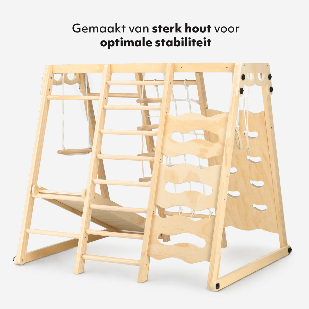 Luxe XXL Klimrek Large met klimwand, klimnet, ringen en glijbaan