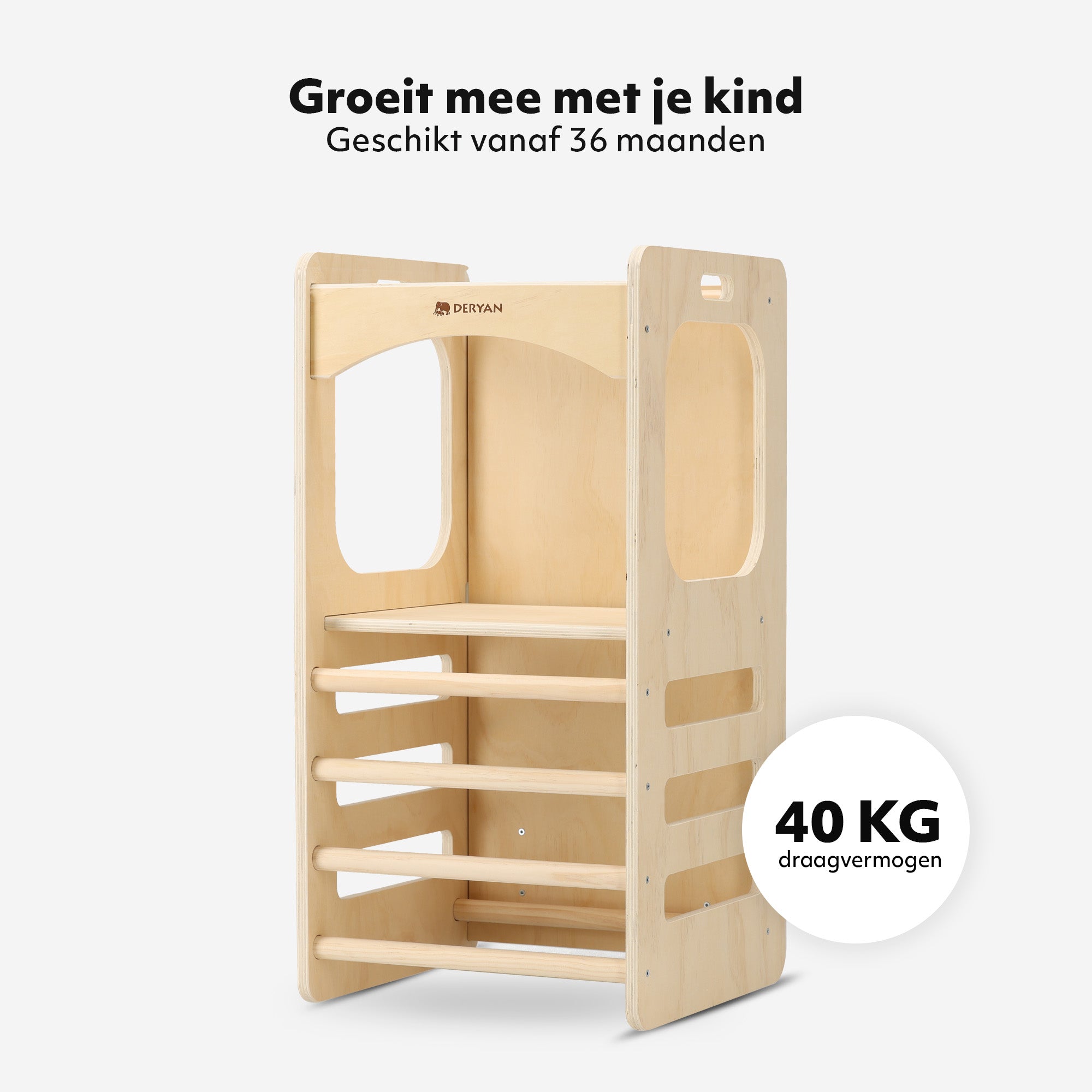 Luxe 4-in-1 Leertoren - Klimtoren met Glijbaan en Krijtbord