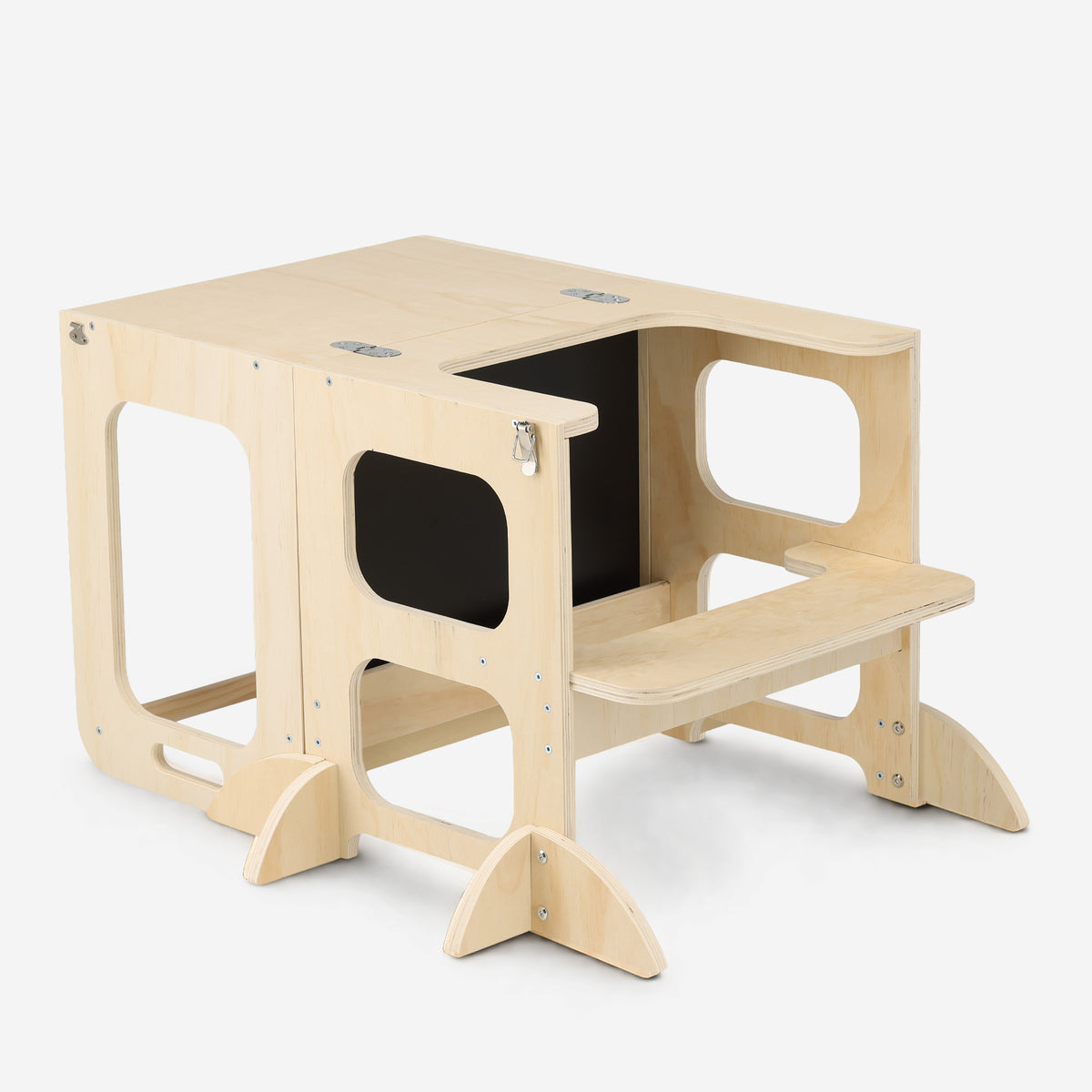 Luxe Houten Leertoren 4-in-1 met Tekenbord en Speeltafel