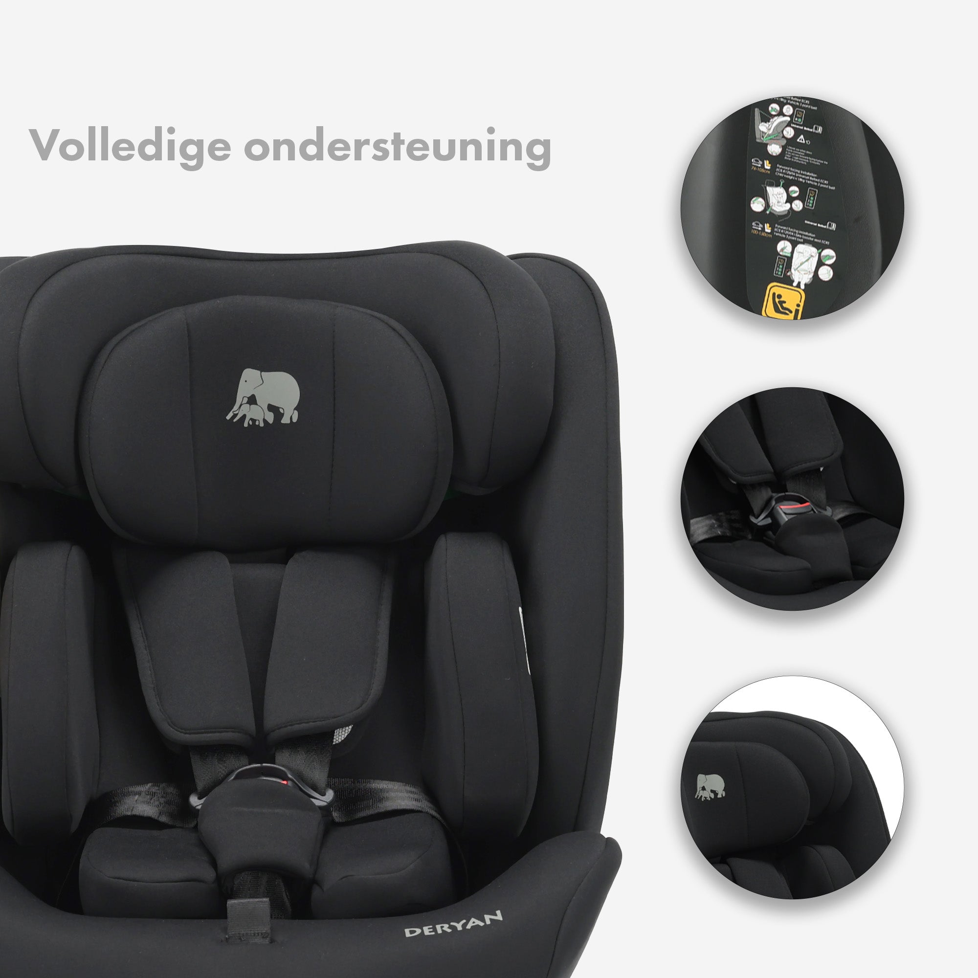 Clyde I-Size Autostoel - Geschikt vanaf 40 tot 150 cm - Groep 0/1/2/3 - Te bevestigen met gordel