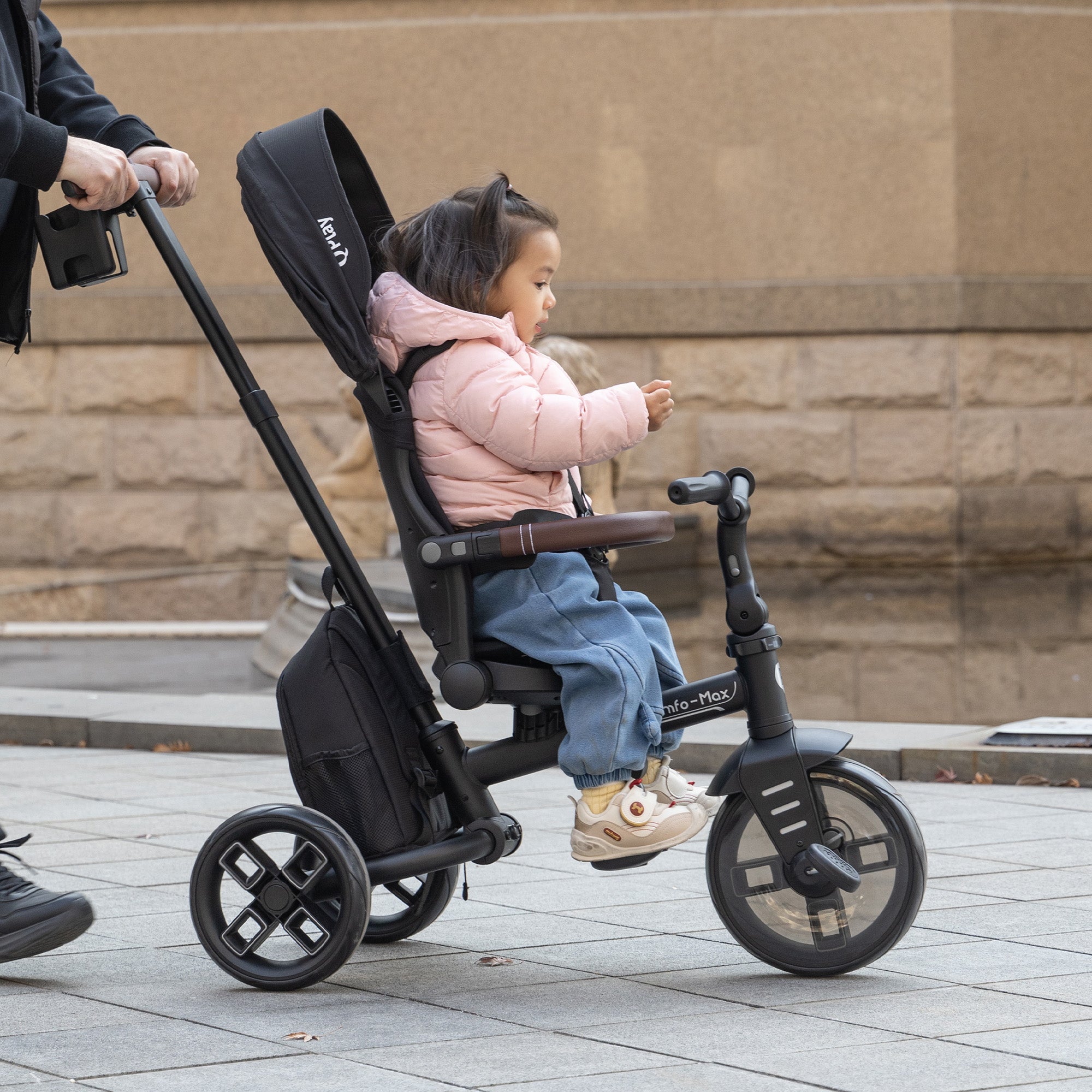 Qplay Comfo Max Driewieler met Duwstang - 7-in-1 Peuterfiets - Groen
