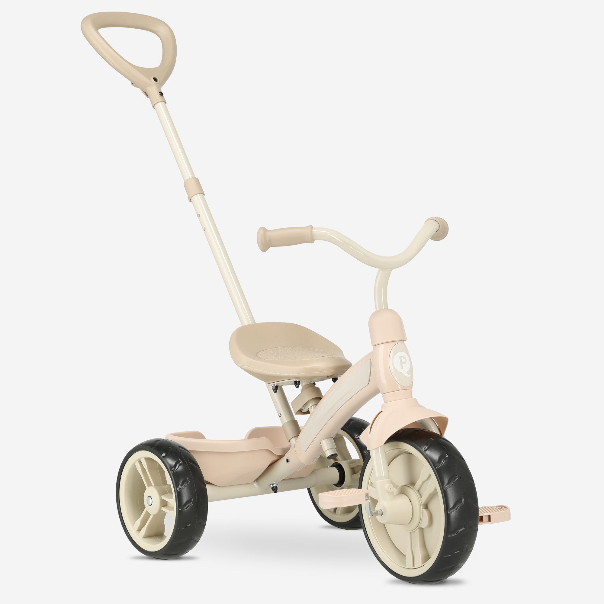 QPlay Elite Pro Luxe Driewieler met duwstang - Roze
