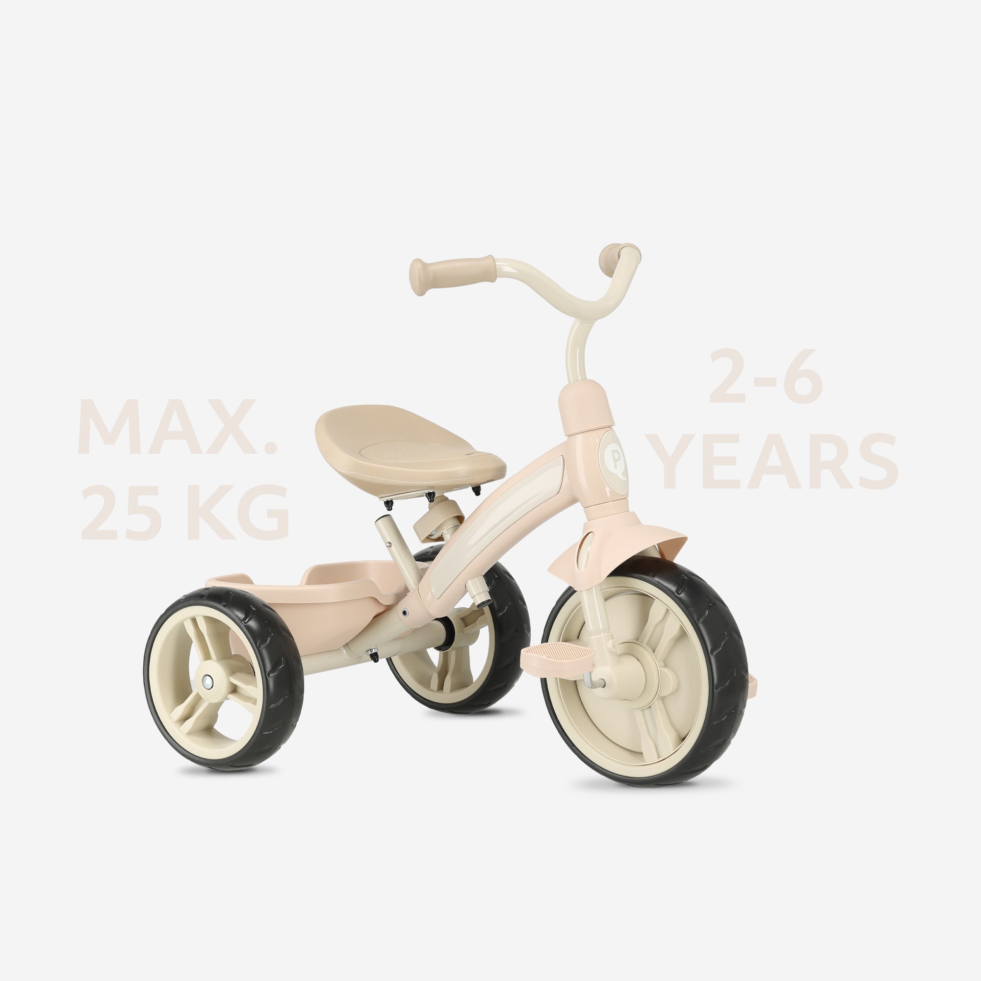 QPlay Elite Pro Luxe Driewieler met duwstang - Roze