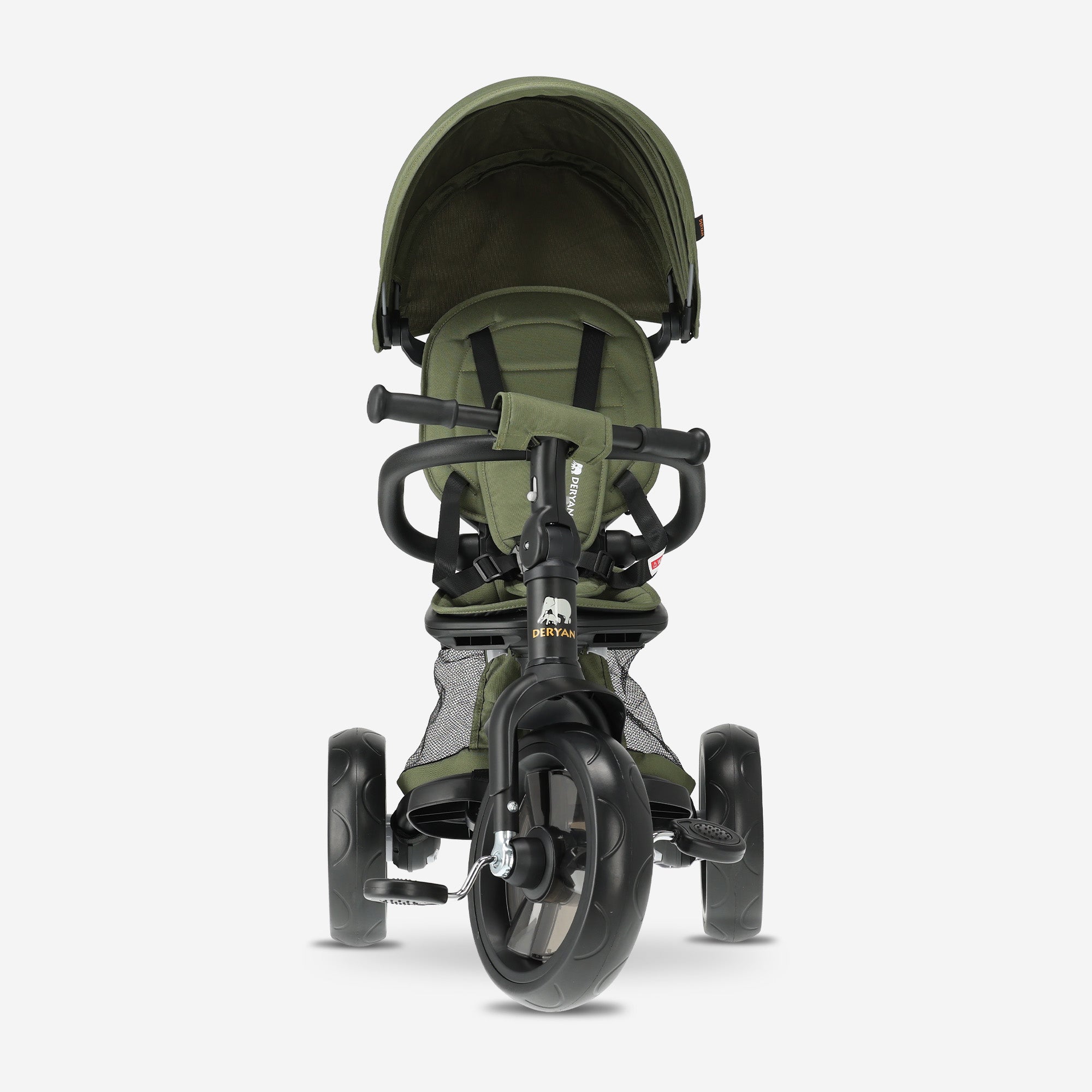 Explorer Luxe Driewieler met duwstang - Opvouwbaar met mandje groen