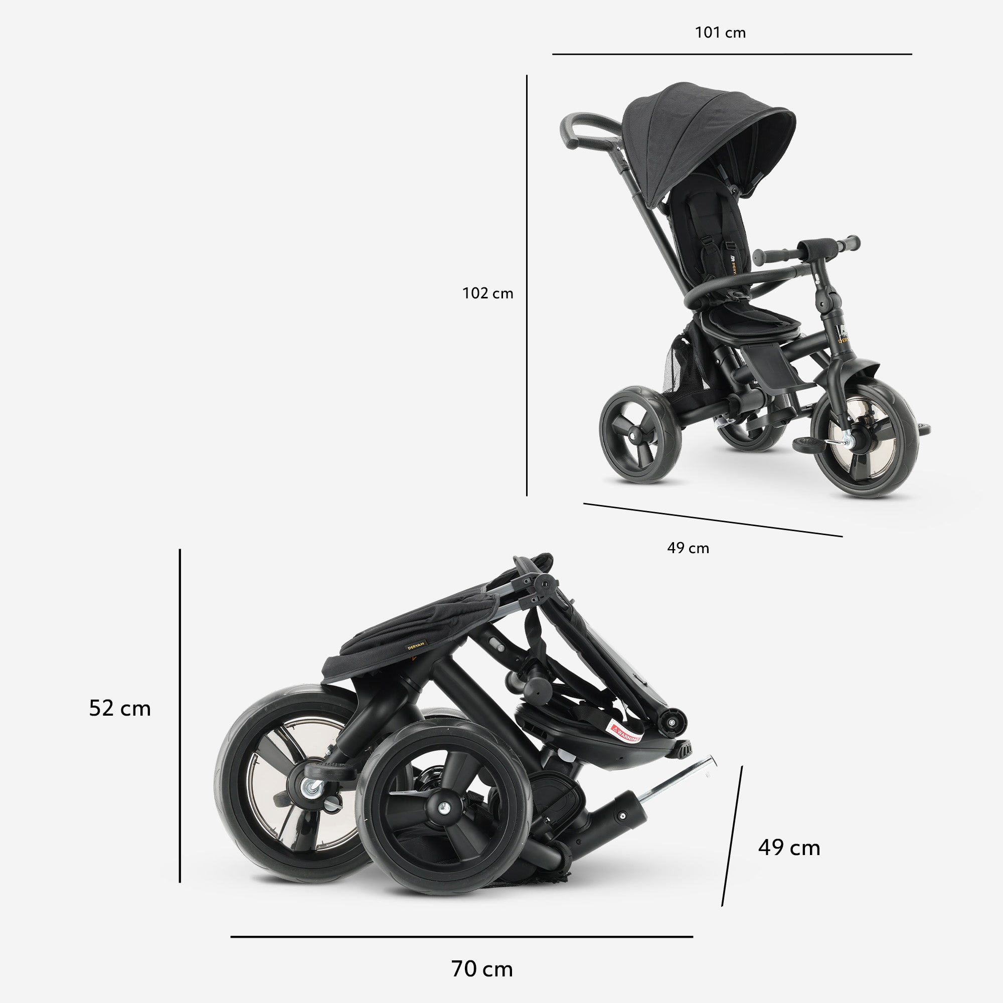 DERYAN Explorer tricycle black