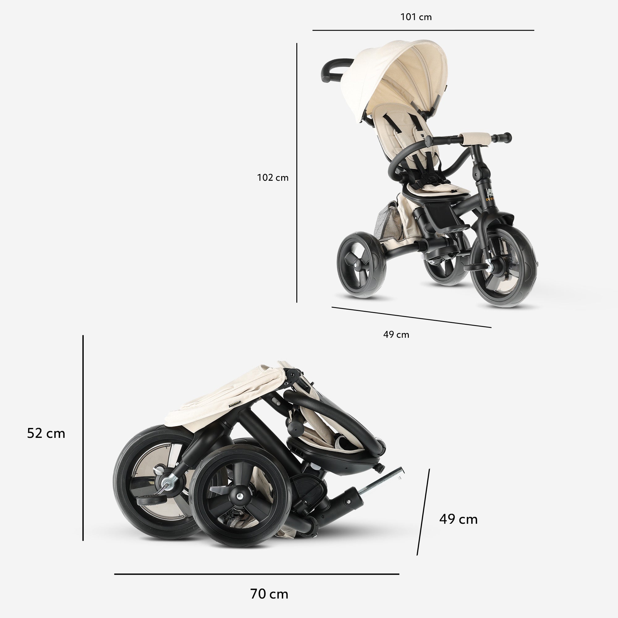 DERYAN Explorer tricycle cream