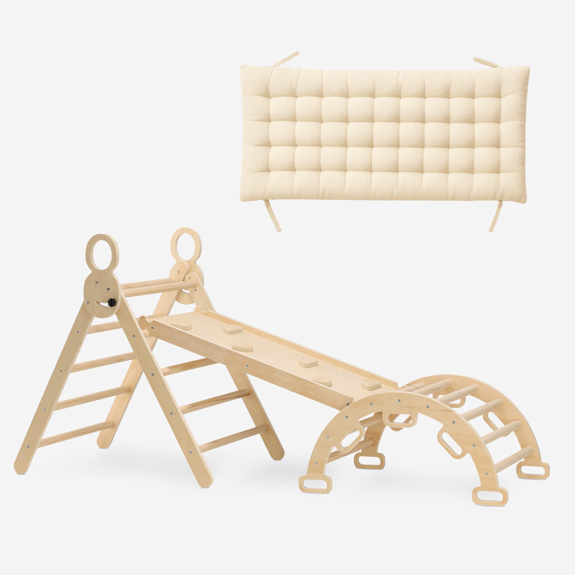 Deryan Luxe XXL Klimrek - Opvouwbare Driehoek + Klimboog + Helling met Glijbaan - Inclusief kussen