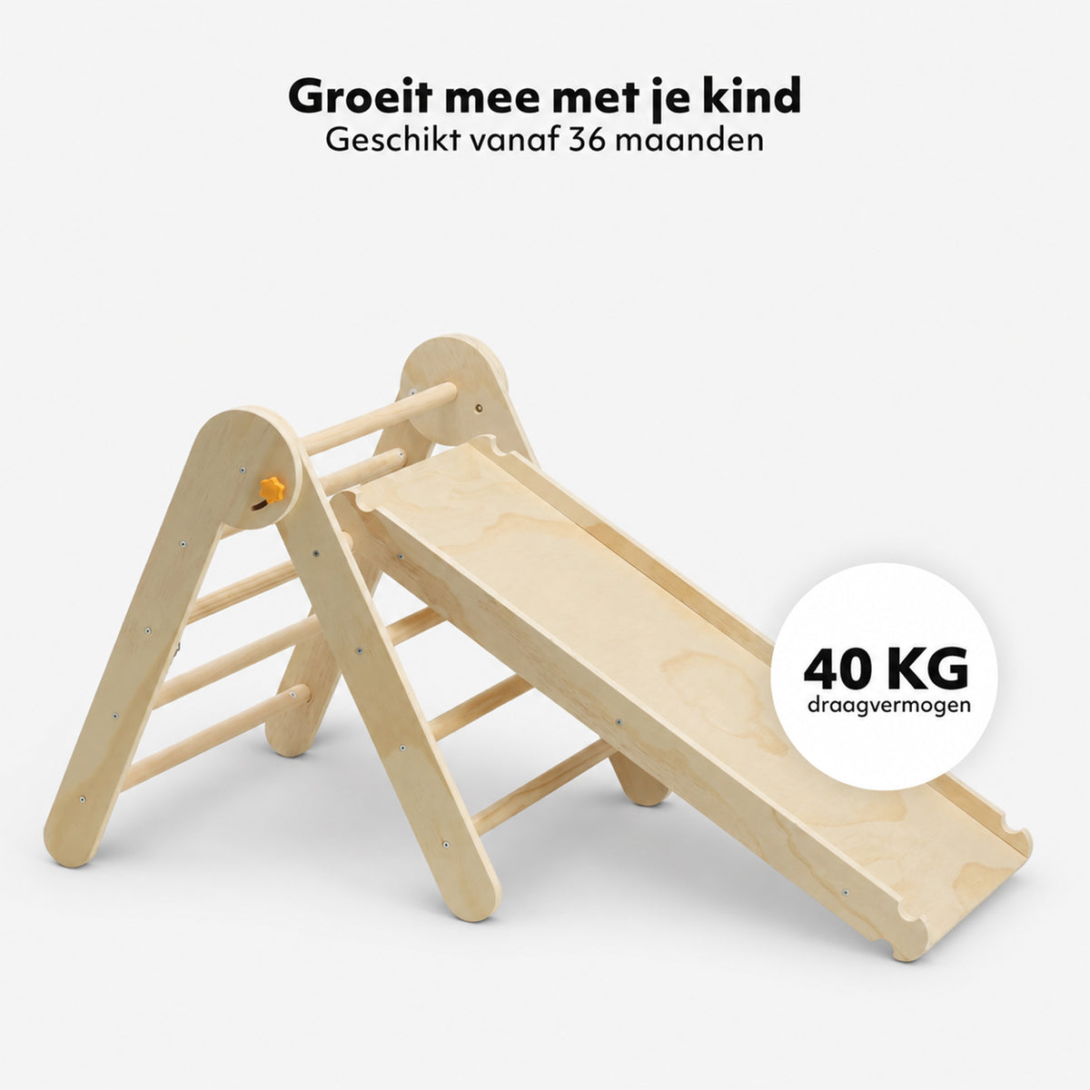 Luxe Mini Klimrek - Driehoek, Klimboog en Glijbaan - Incl. Kussen