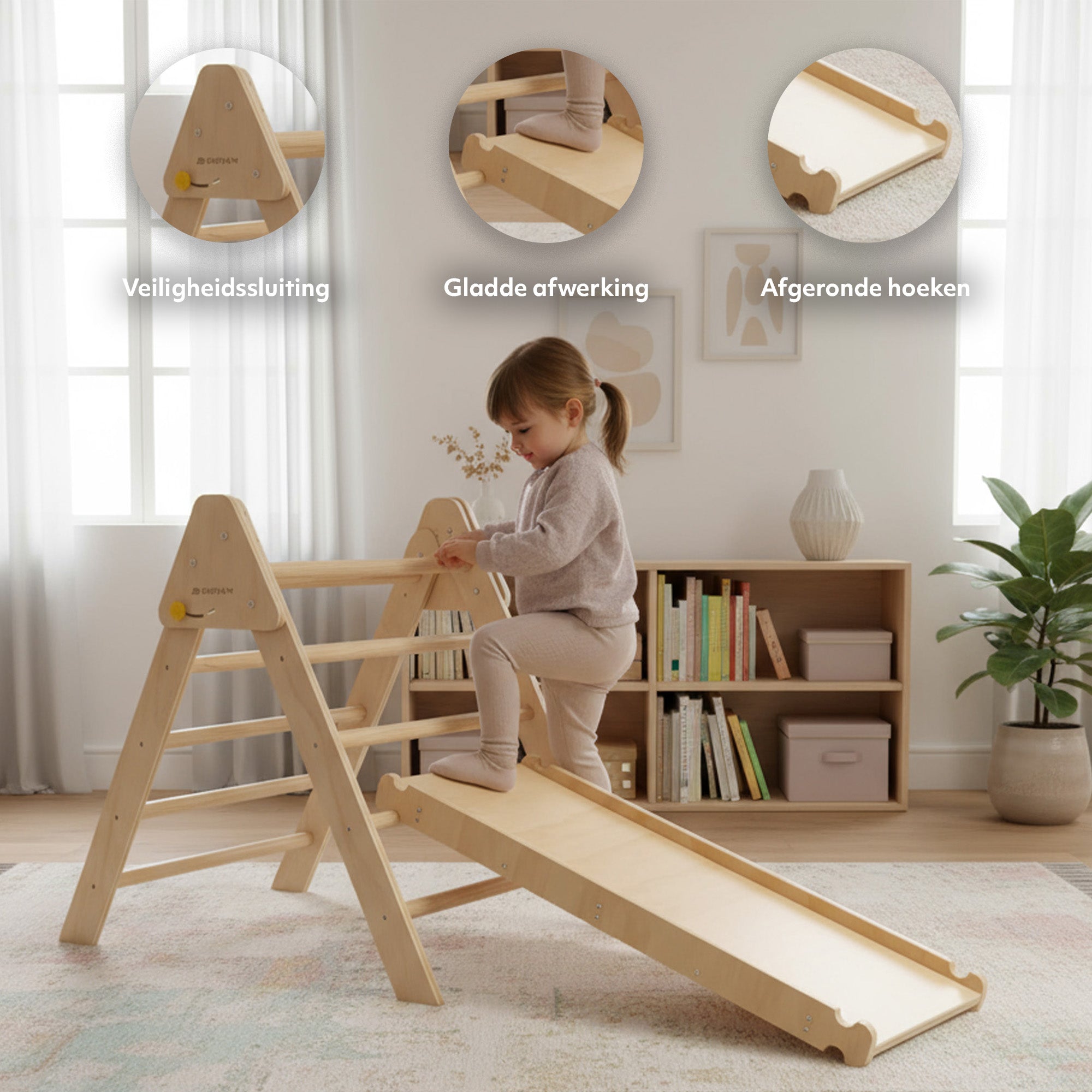 Deryan Opvouwbare Klimrek Driehoek met Helling met Glijbaan