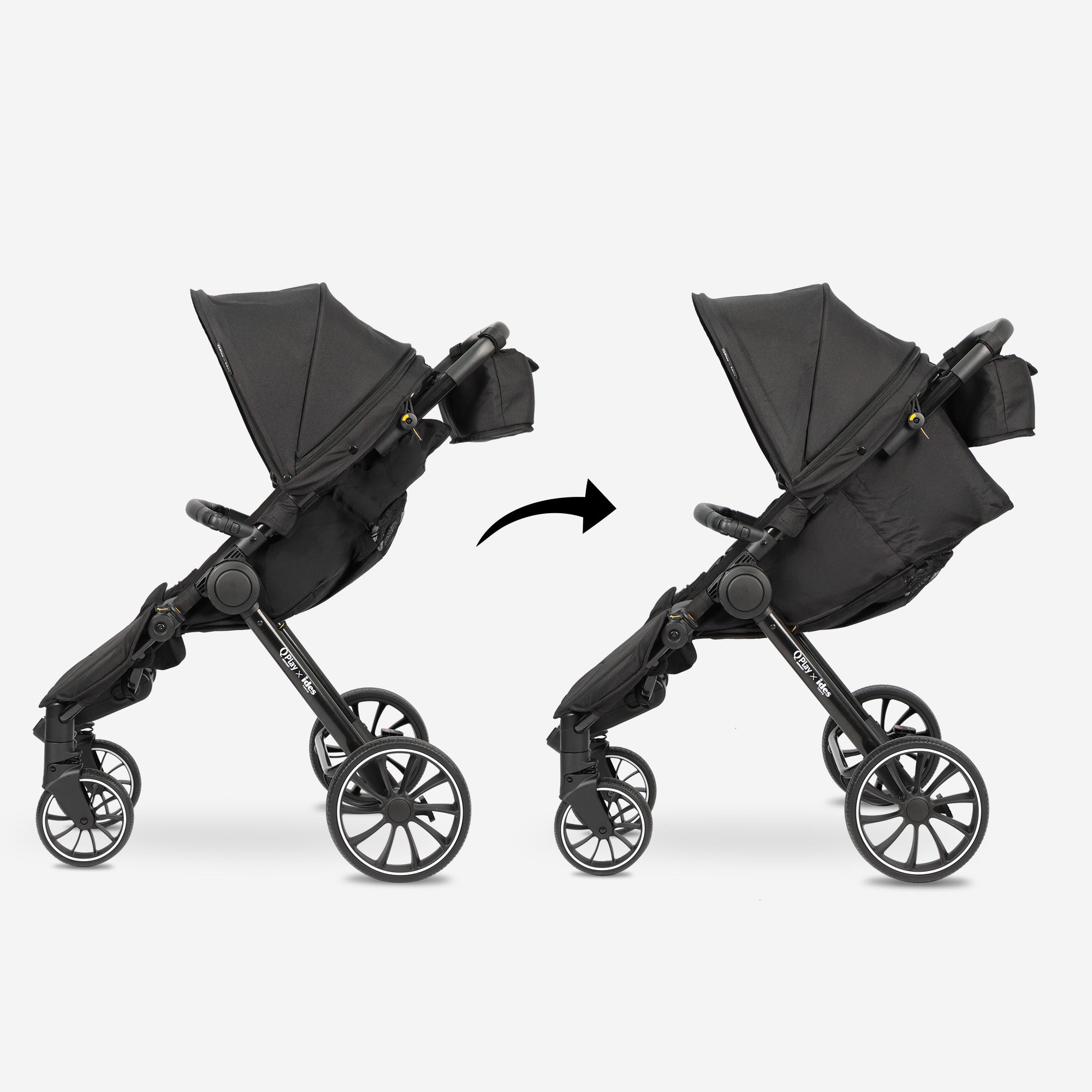 Qplay Go Cargo Kinderwagen & Bolderkar - Zwart