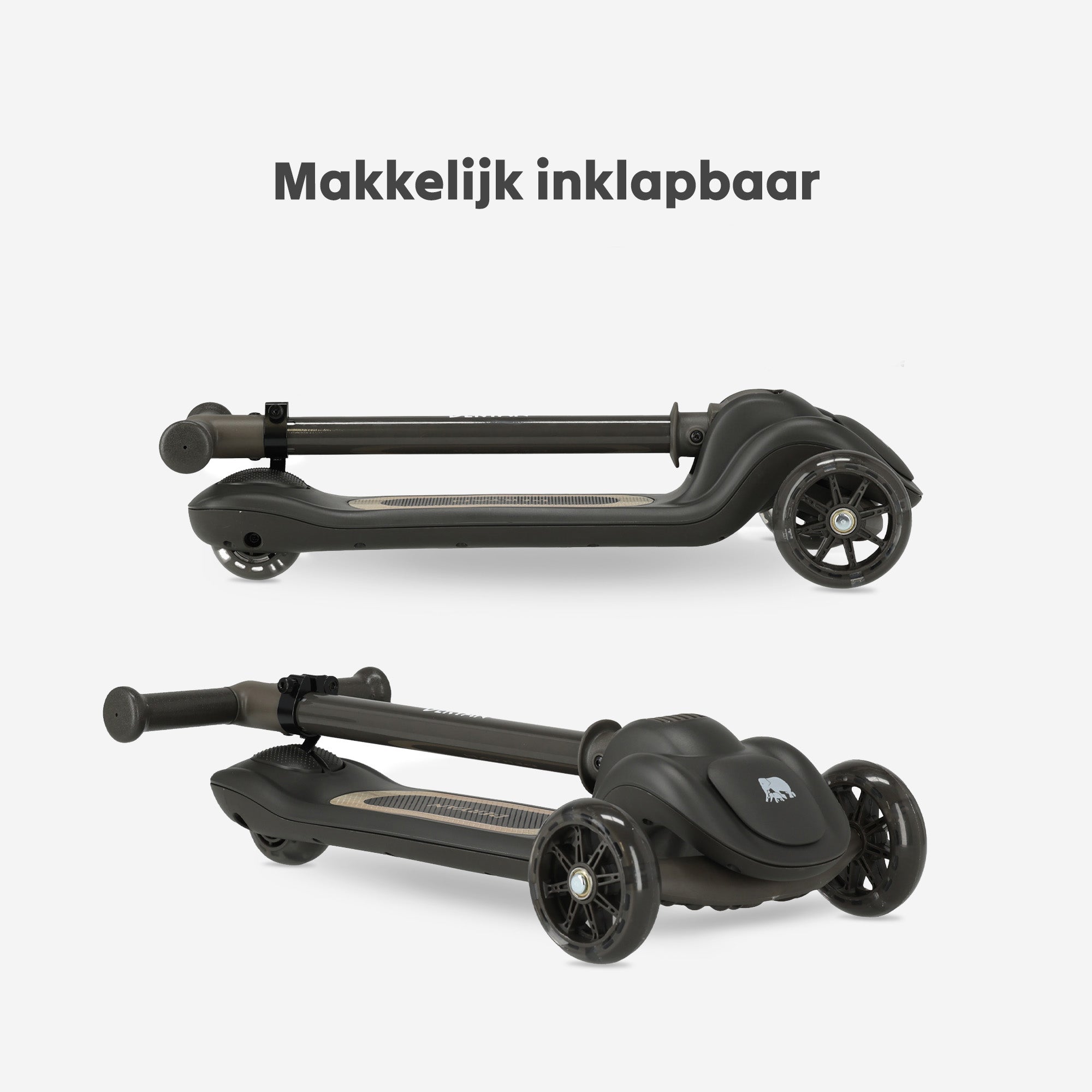 Harvey Kinderstep step 3 wielen - leeftijdsgroep 3+ - max 50kg - LED verlichting in de wielen - hoogte verstelbaar 65-70-75-80 cm - Zwart 4.6