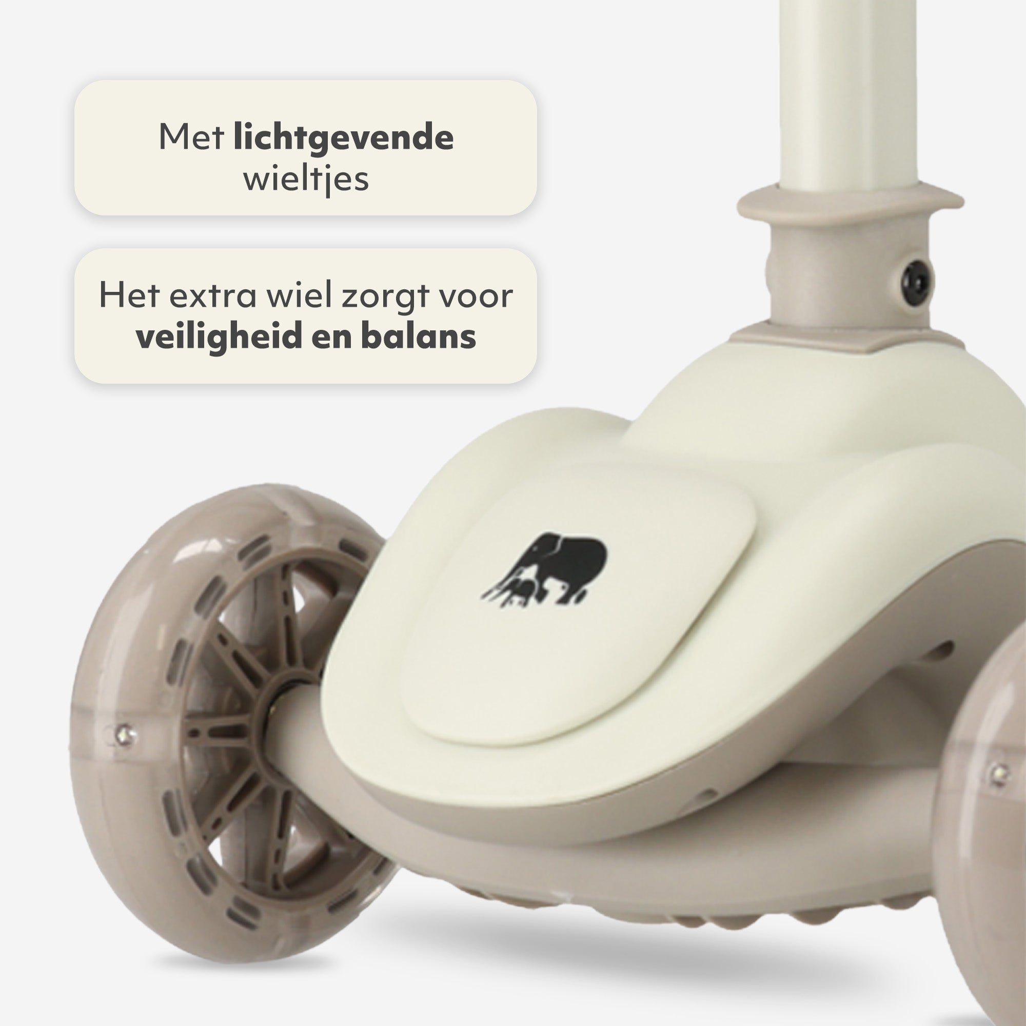 Harvey Kinderstep step 3 wielen - leeftijdsgroep 3+ - max 50kg - LED verlichting in de wielen - hoogte verstelbaar 65-70-75-80 cm - Grijs