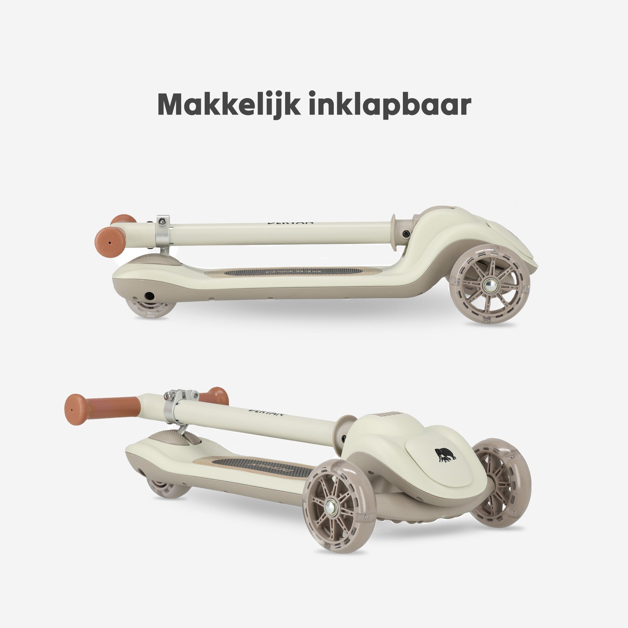 Harvey Kinderstep step 3 wielen - leeftijdsgroep 3+ - max 50kg - LED verlichting in de wielen - hoogte verstelbaar 65-70-75-80 cm - Grijs