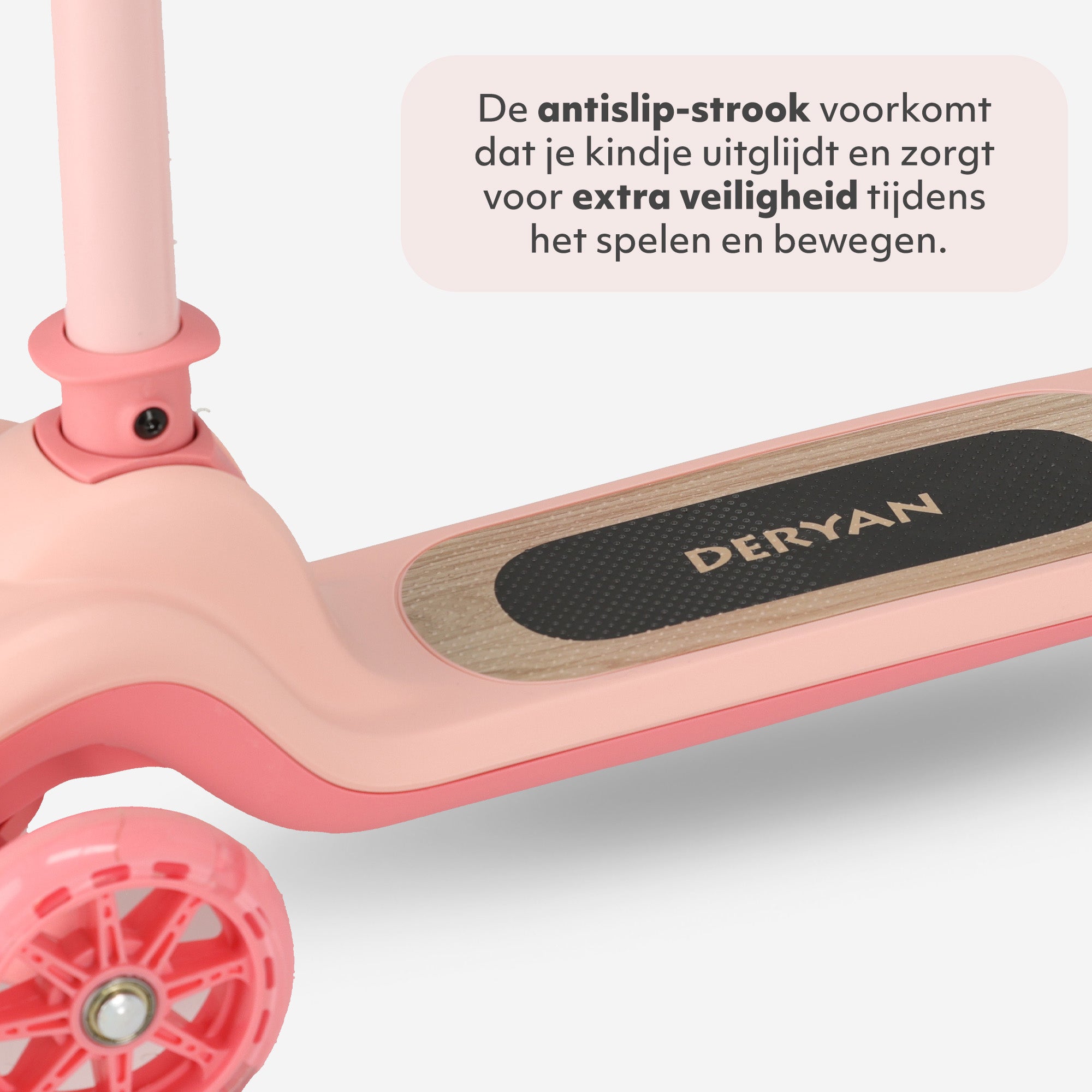 Harvey Kinderstep step 3 wielen - leeftijdsgroep 3+ - max 50kg - LED verlichting in de wielen - hoogte verstelbaar 65-70-75-80 cm - Roze