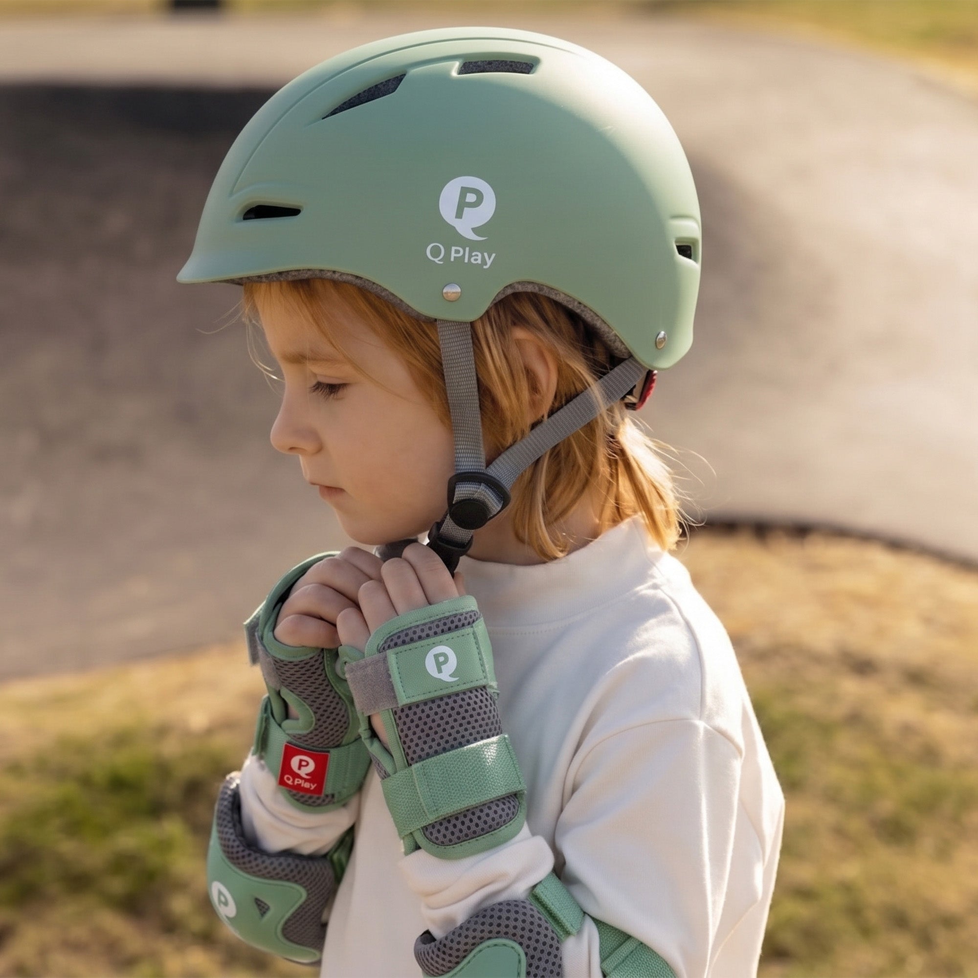 Qplay Kinderhelm - Veilige helm voor Kinderen - Maat M - Groen