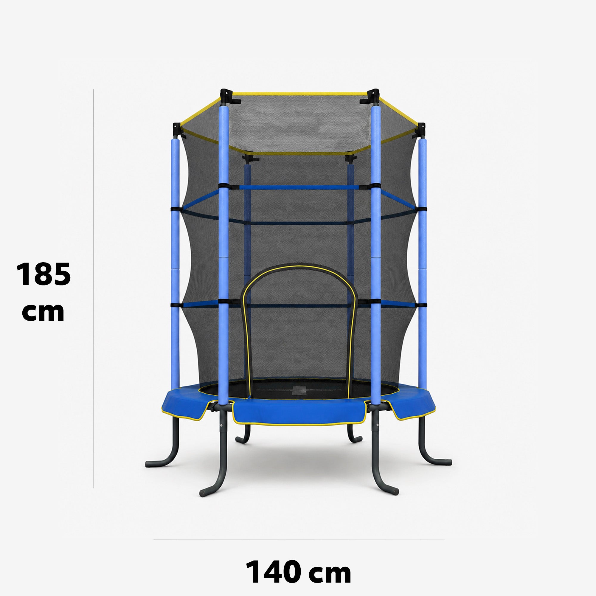 Mooiys Indoor Kindertrampoline 140cm - Met Veiligheidsnet - Blauw