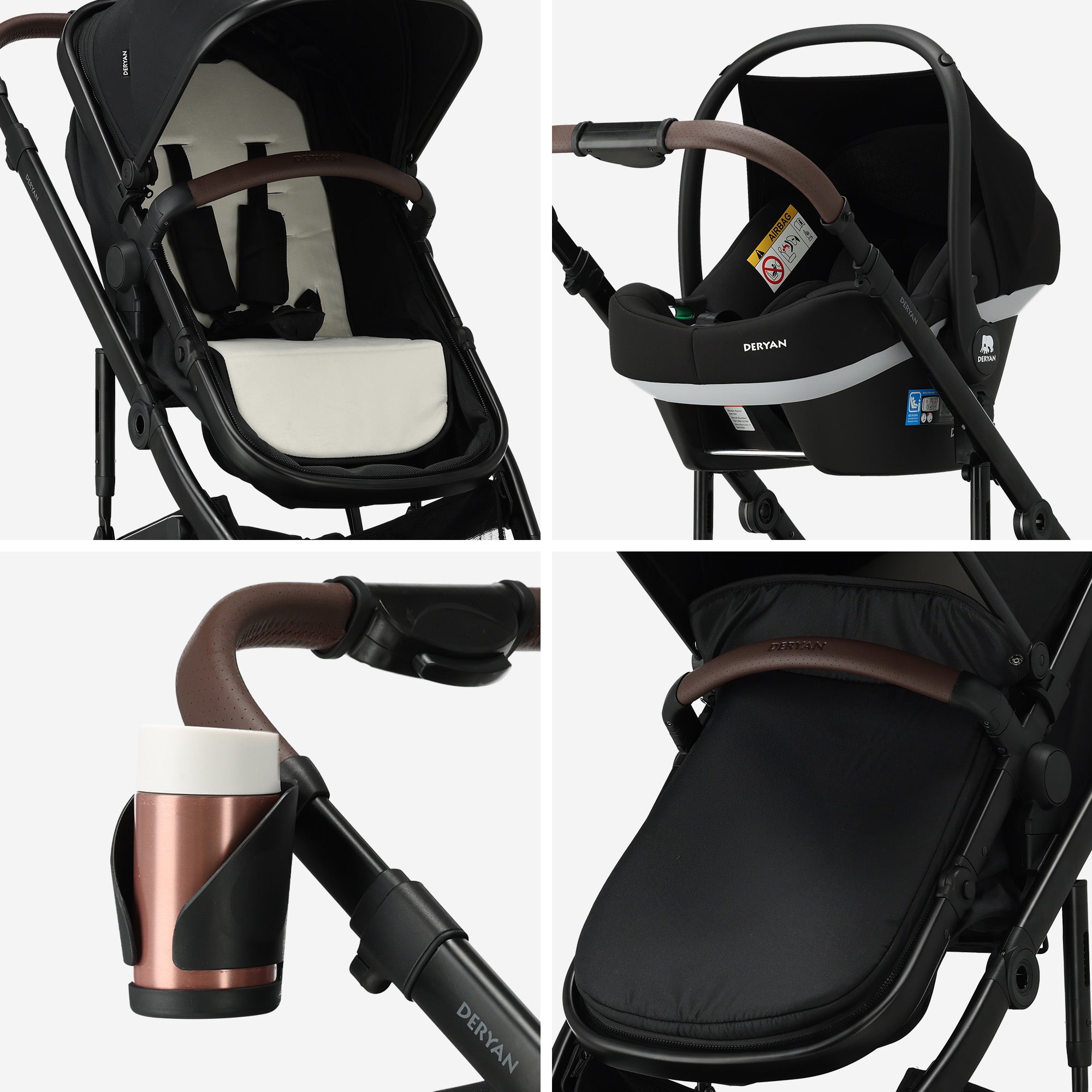 Noa 3-in-1 Kinderwagen Zwart