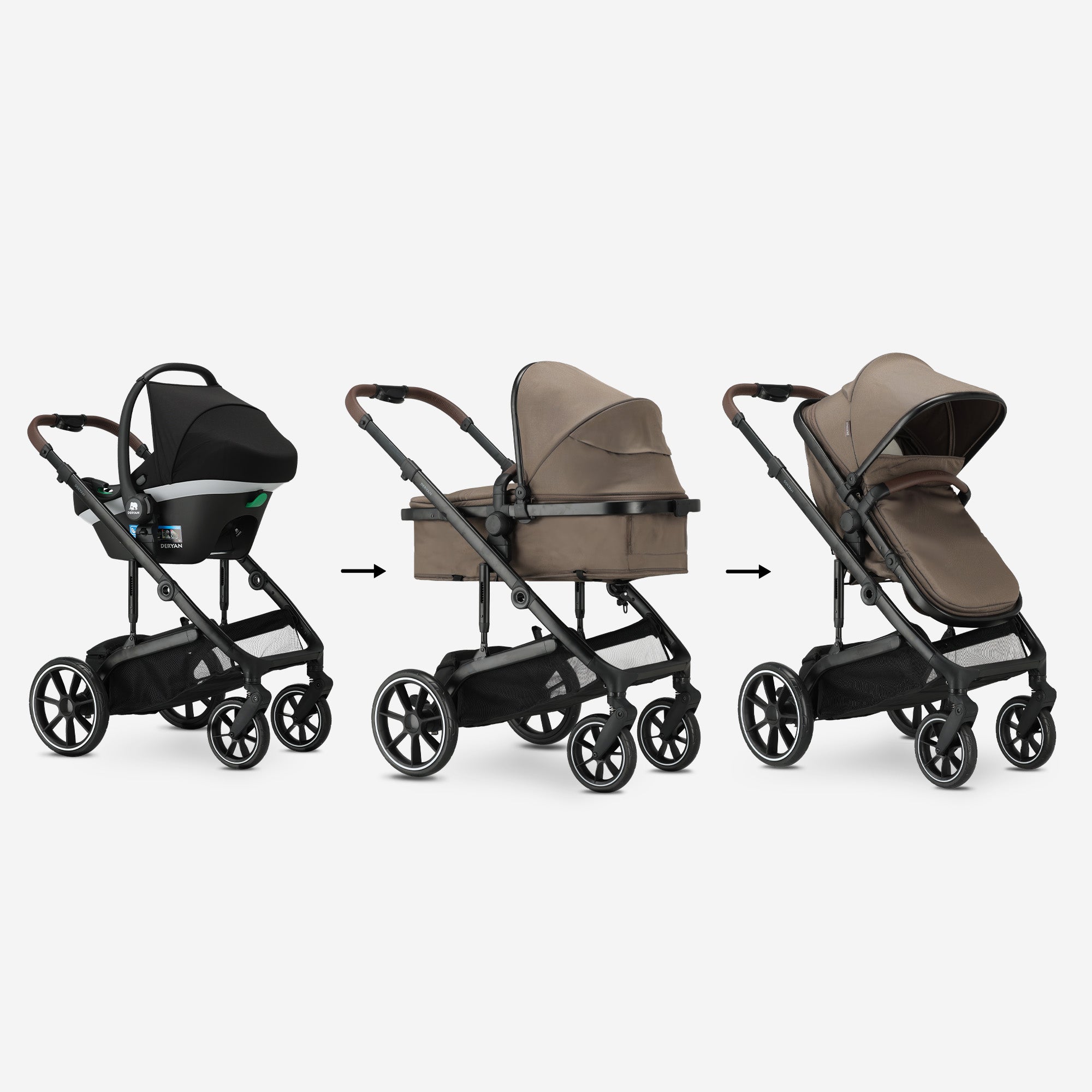 Noa 3-in-1 Kinderwagen Hazel Brown