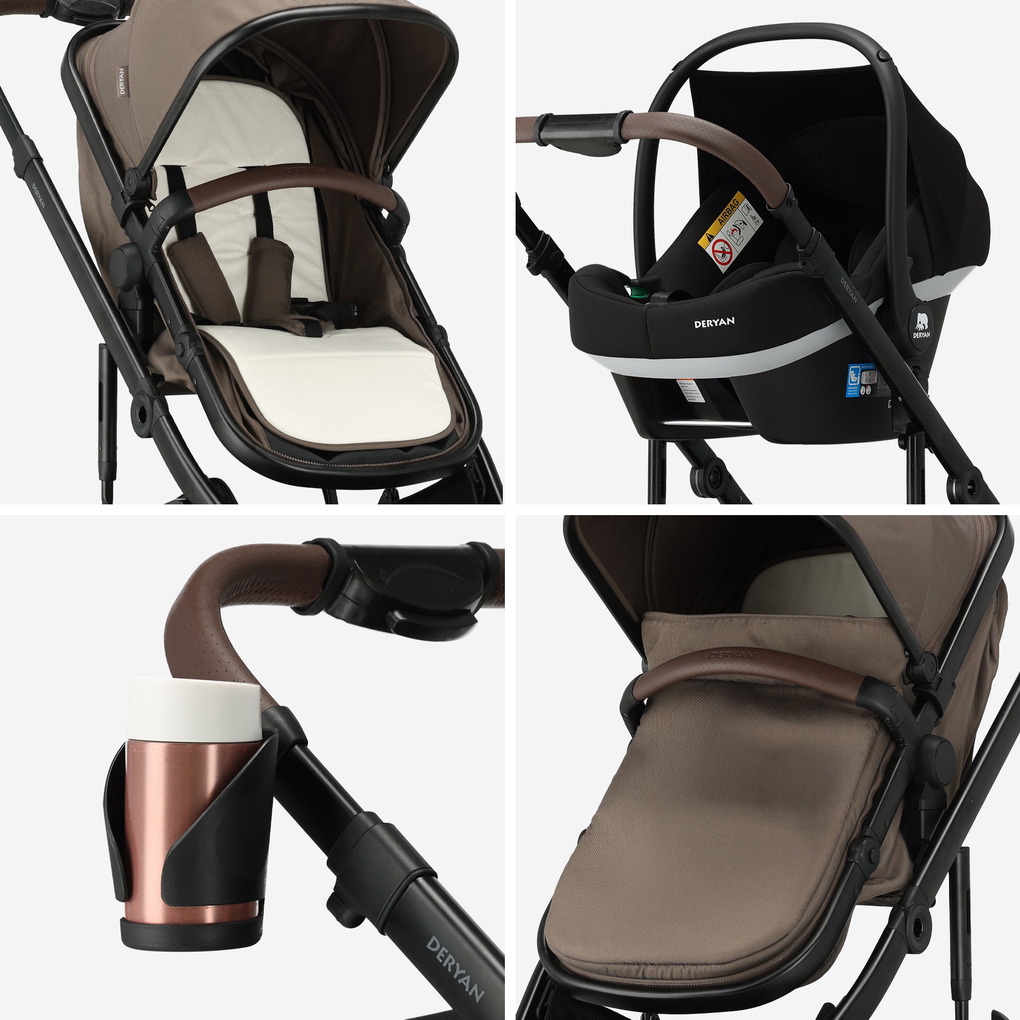 Noa 3-in-1 Kinderwagen Hazel Brown