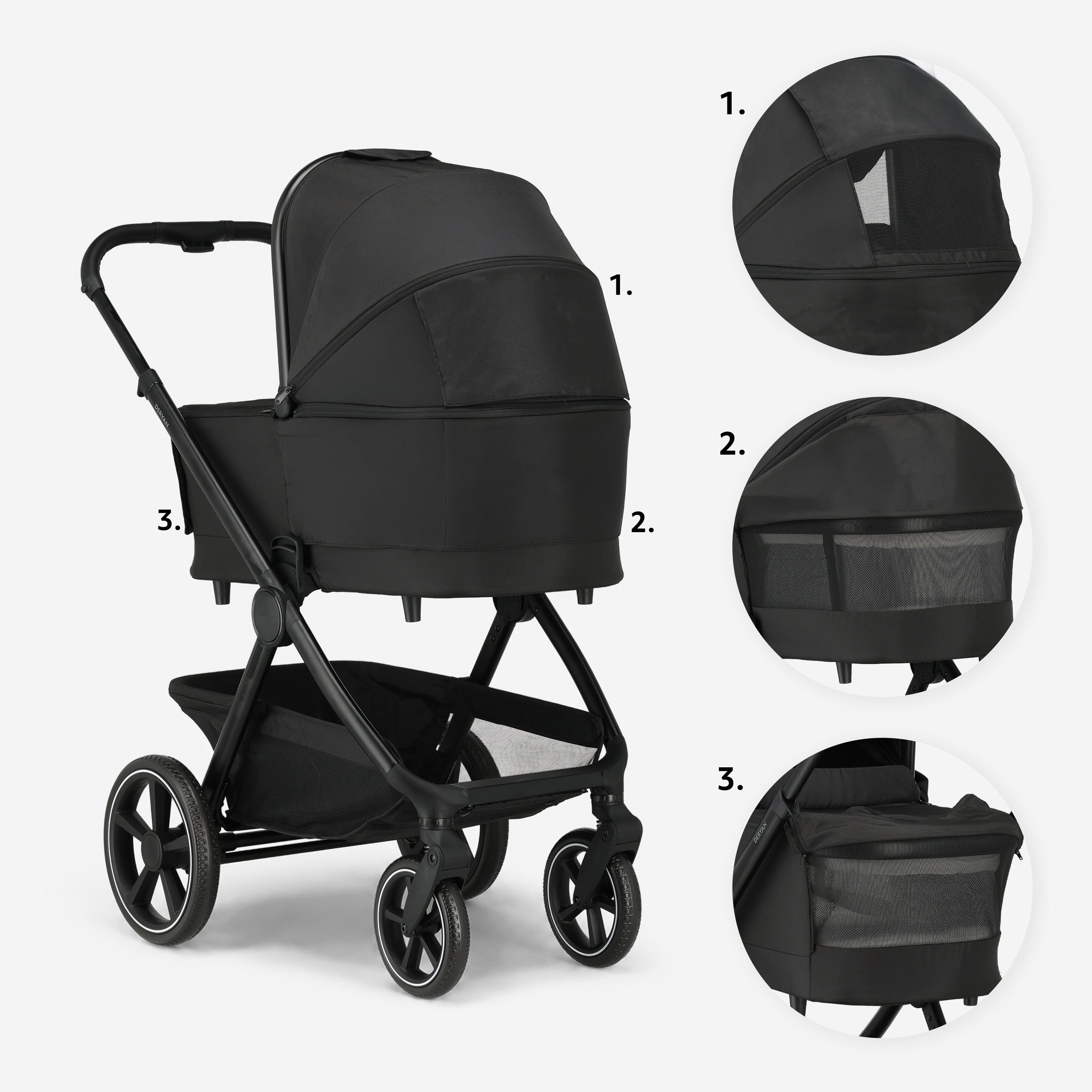 Naya 2-in-1 Kinderwagen Zwart