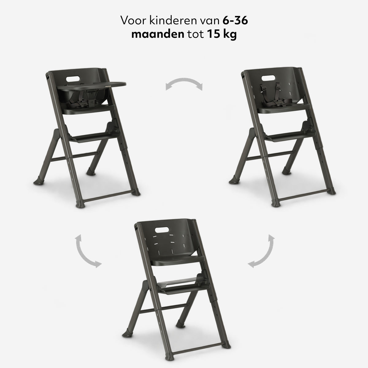 Nomi Kinderstoel - Opvouwbaar - Verstelbaar - Zwart